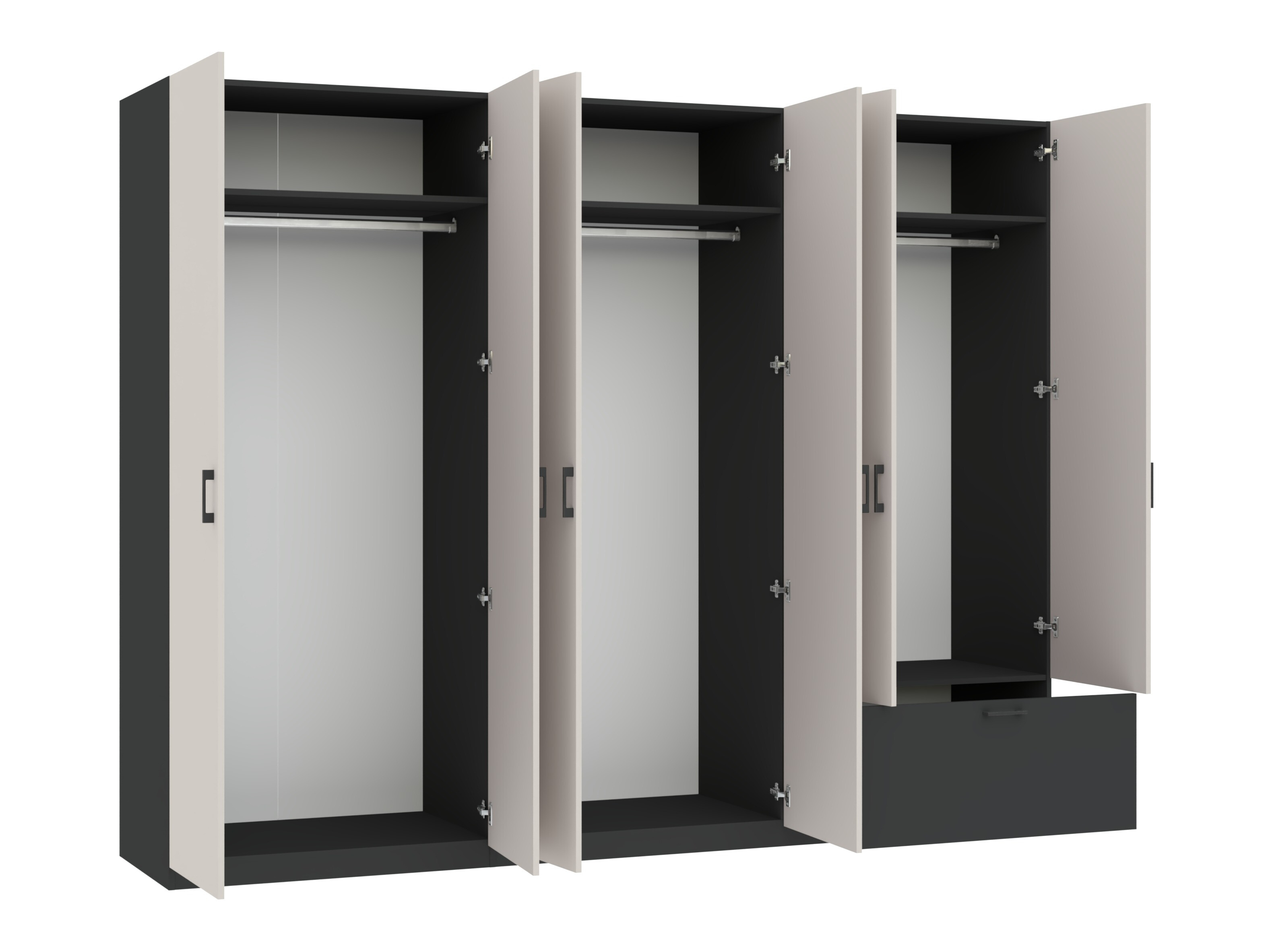 Armadio Bristol 250 (Antracite + Cachemire)