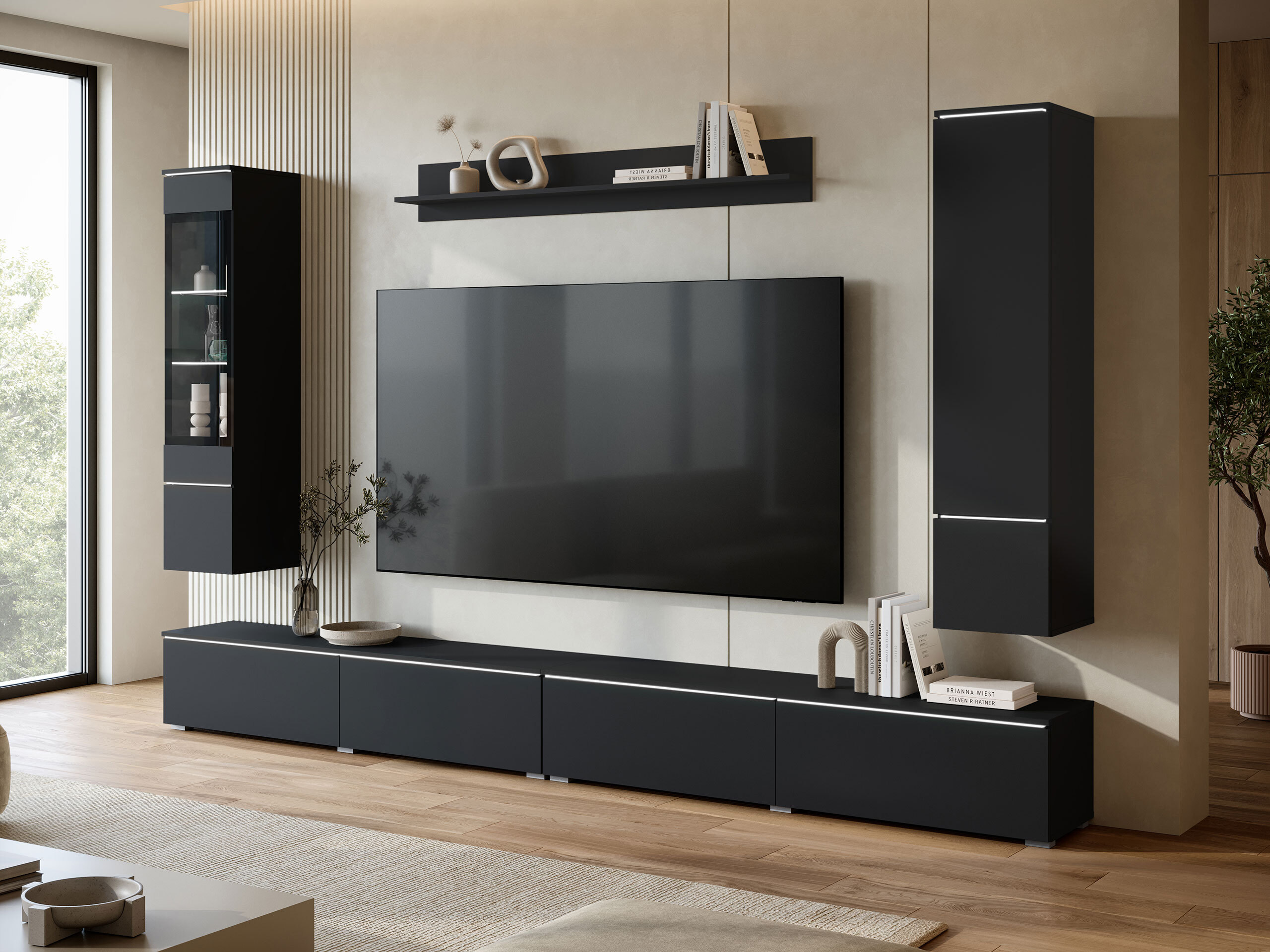 Parete attrezzata Mirfivo 110 (Nero)
