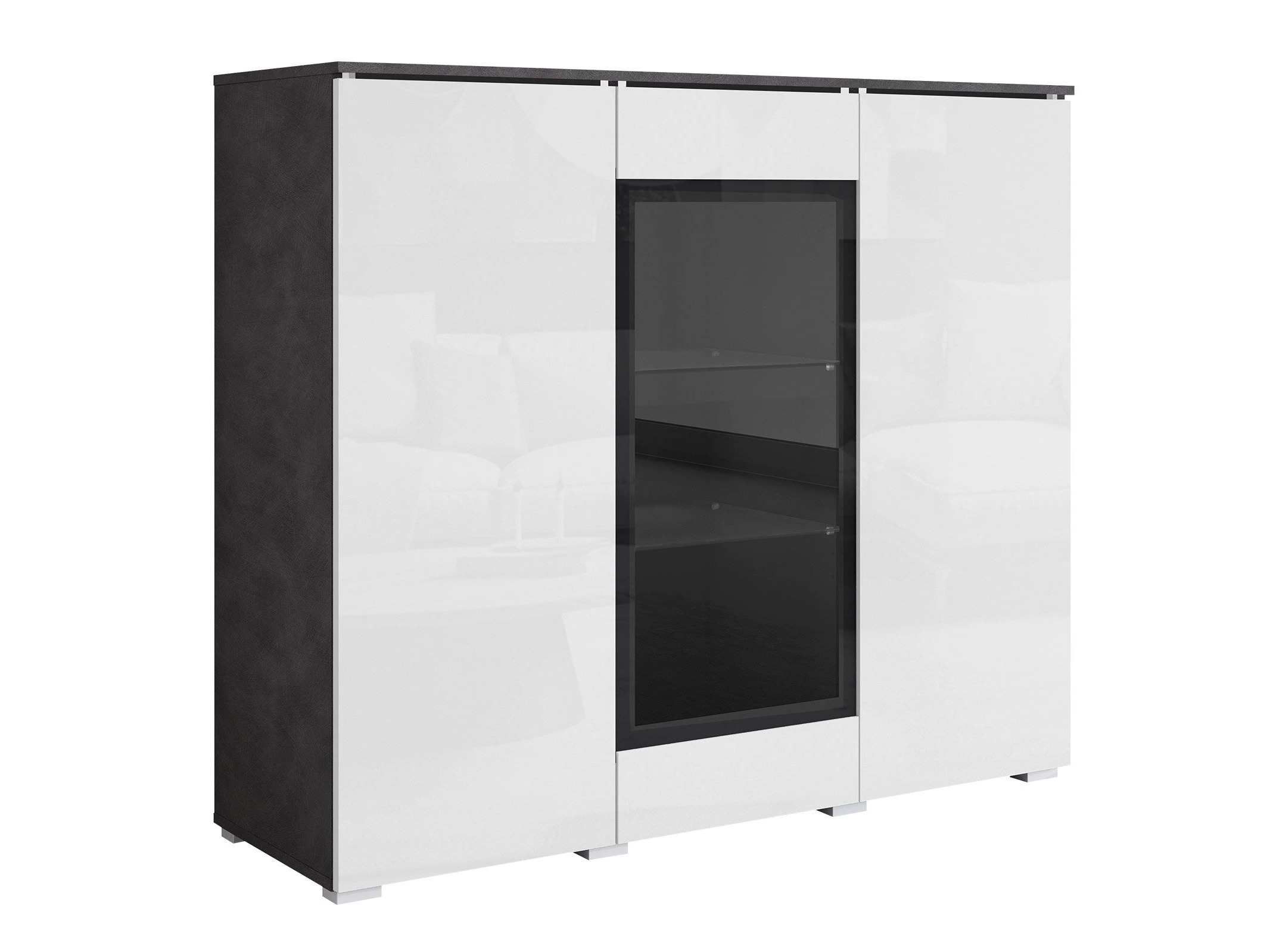 Madia Mirfivo 103 (Matera grigio + Bianco lucido)