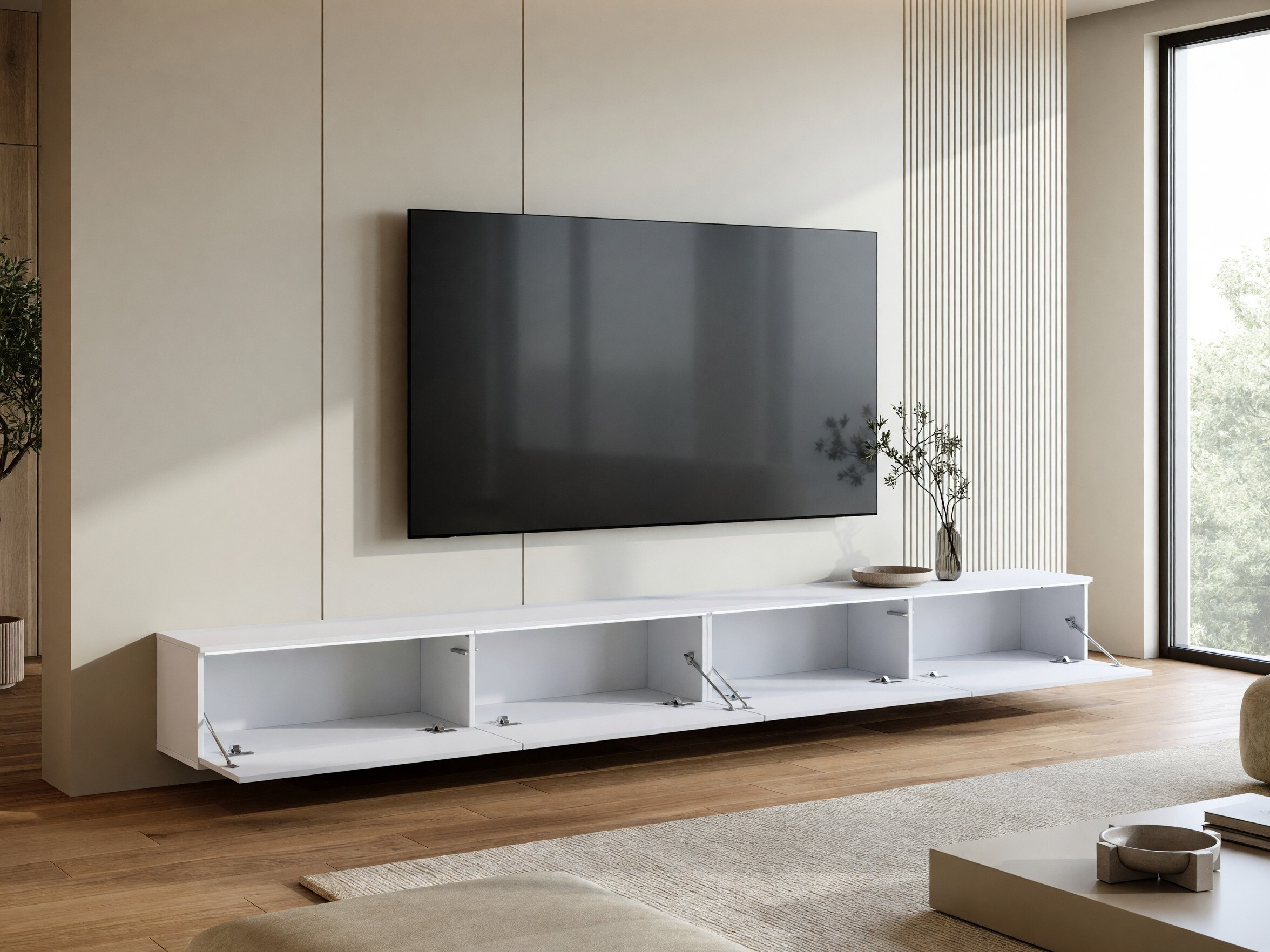 Mobile porta TV Sarasota 199 (Bianco + Bianco lucido)