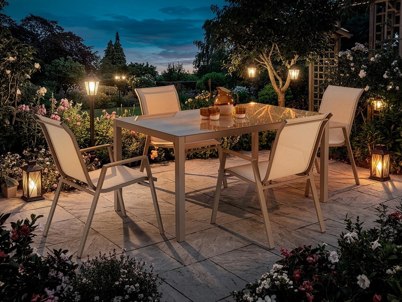 Tavolo esterno Houston 2141 (Beige + Cappuccino)
