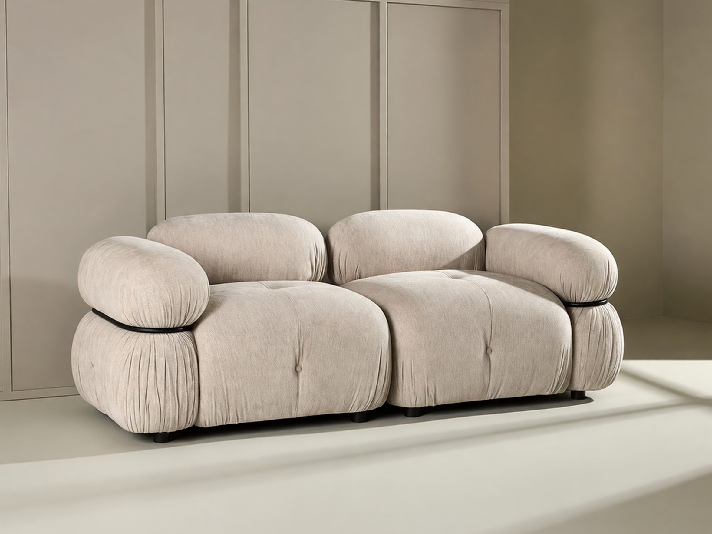 Divano componibile Evardale 103 (Beige + Nero)