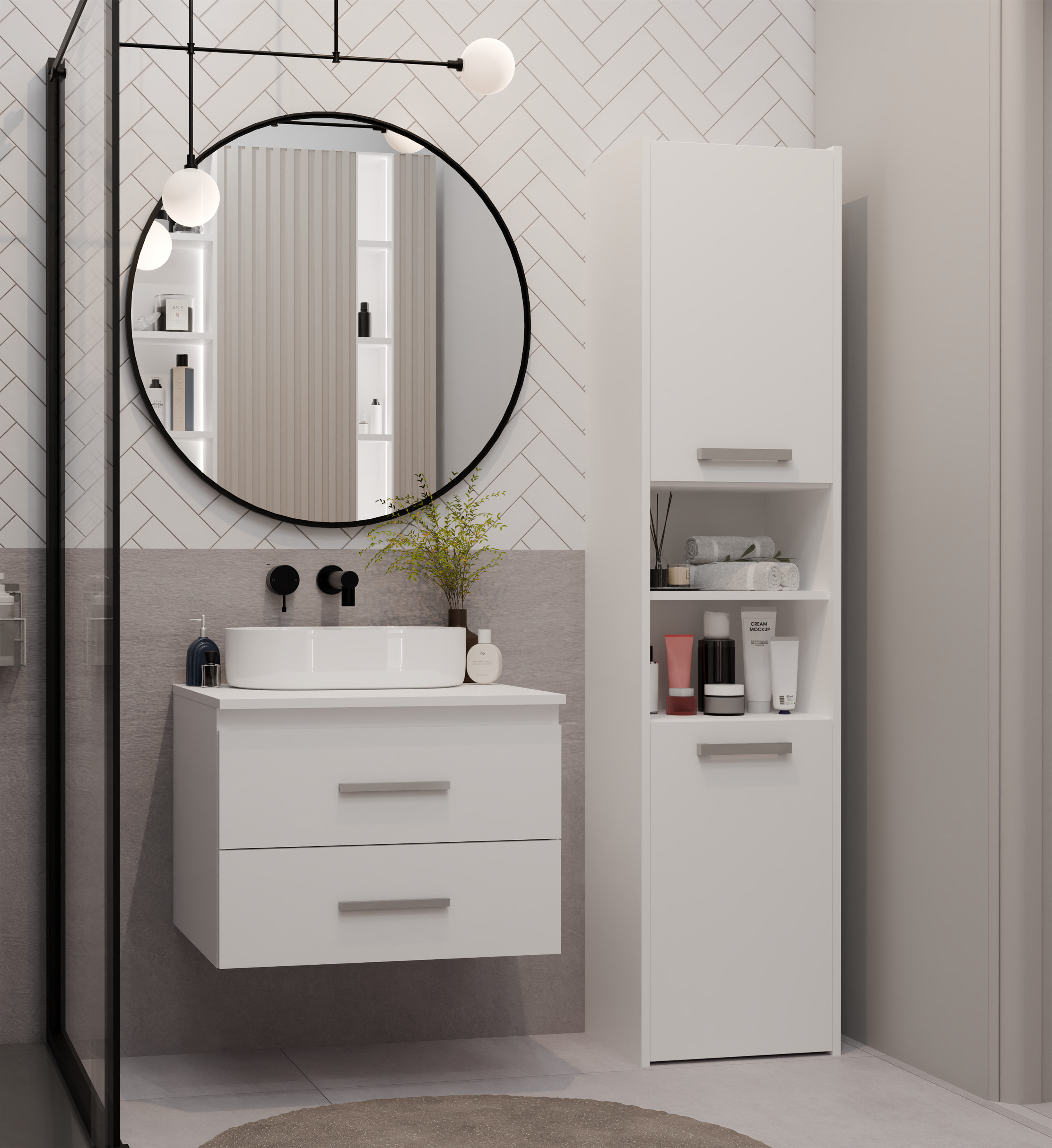 Comodino da bagno per lavandino SL5696