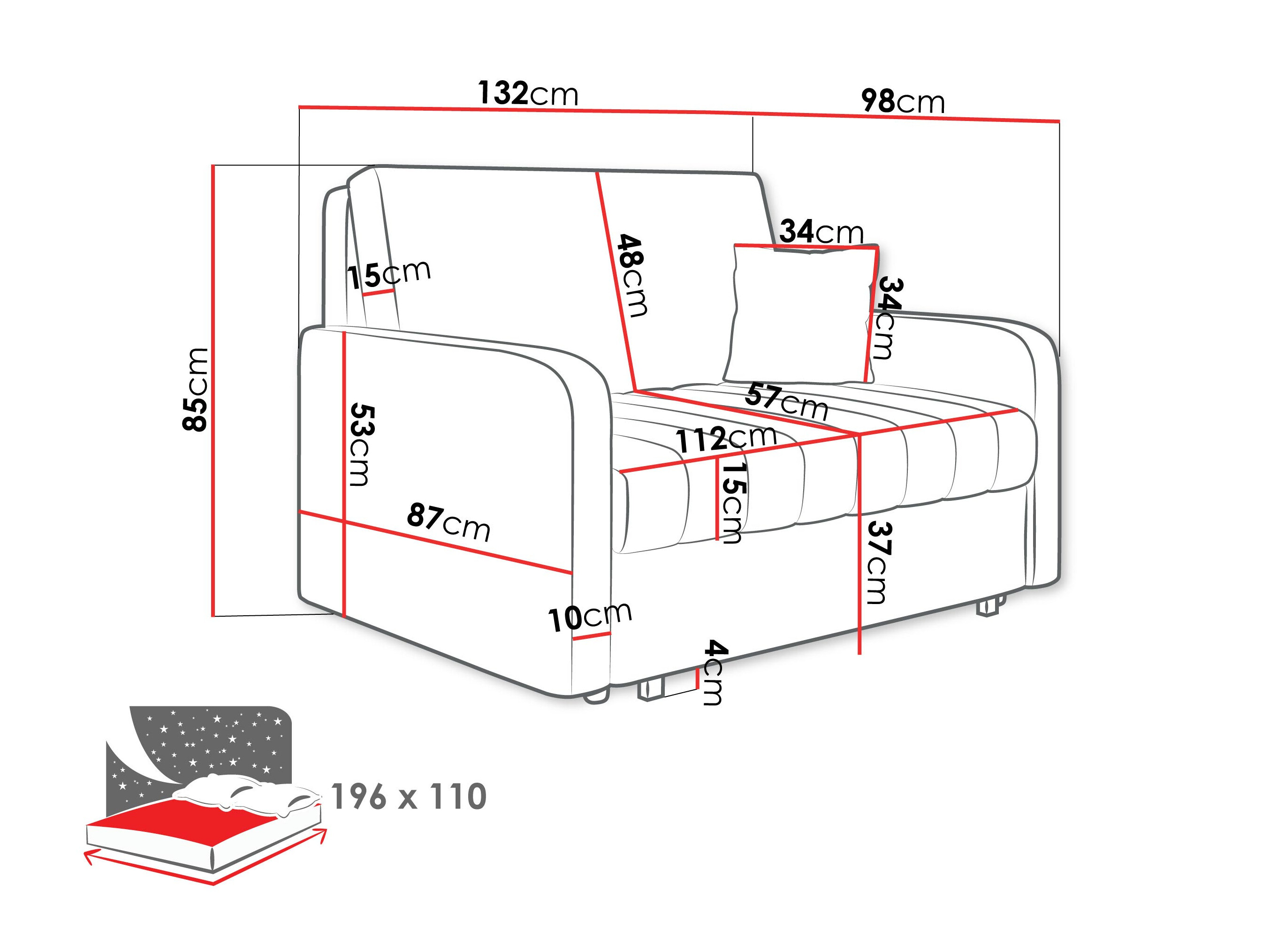 Divano letto Columbus 259 (Polo 872)