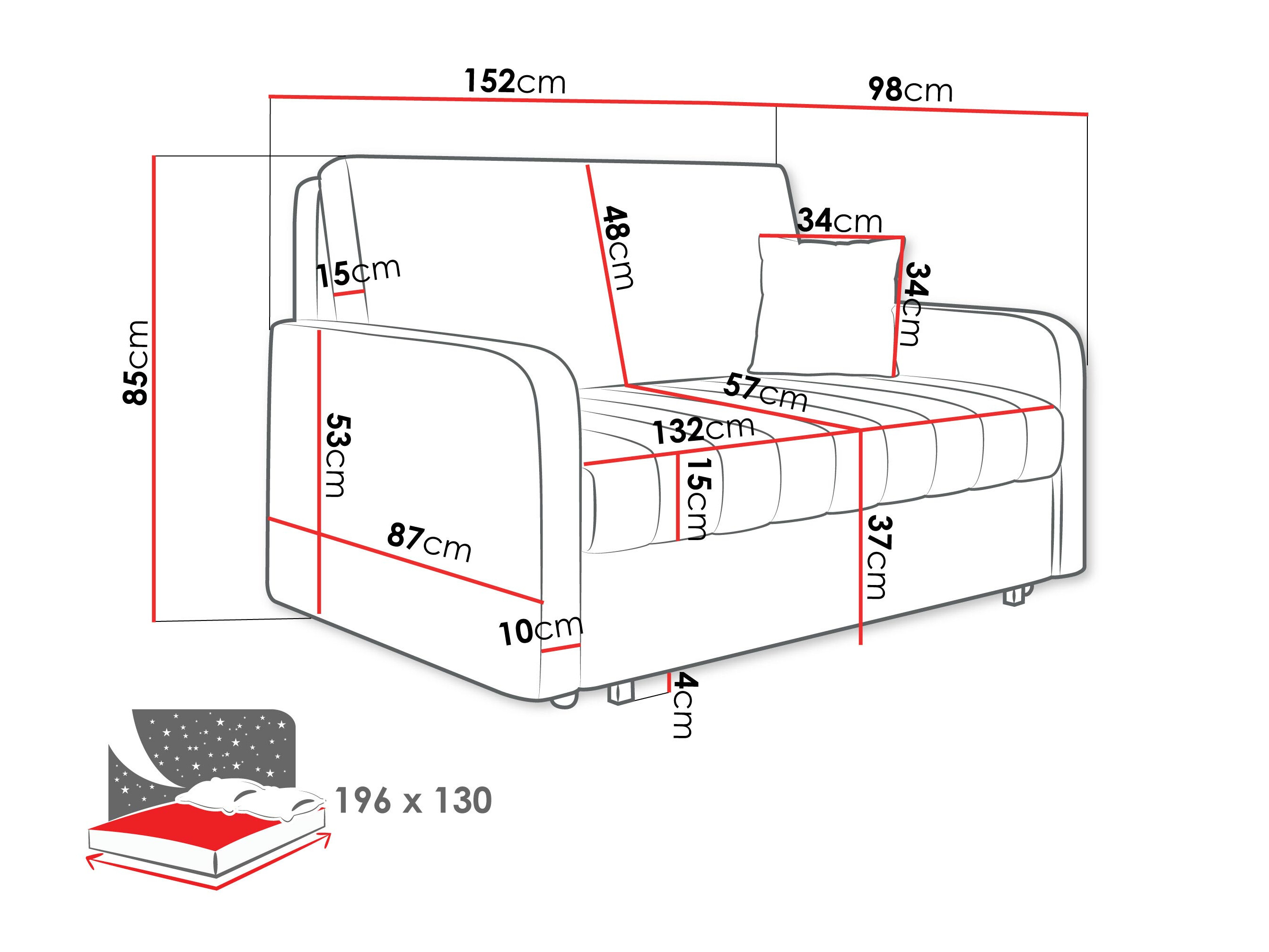 Divano letto Columbus 260 (Polo 872)