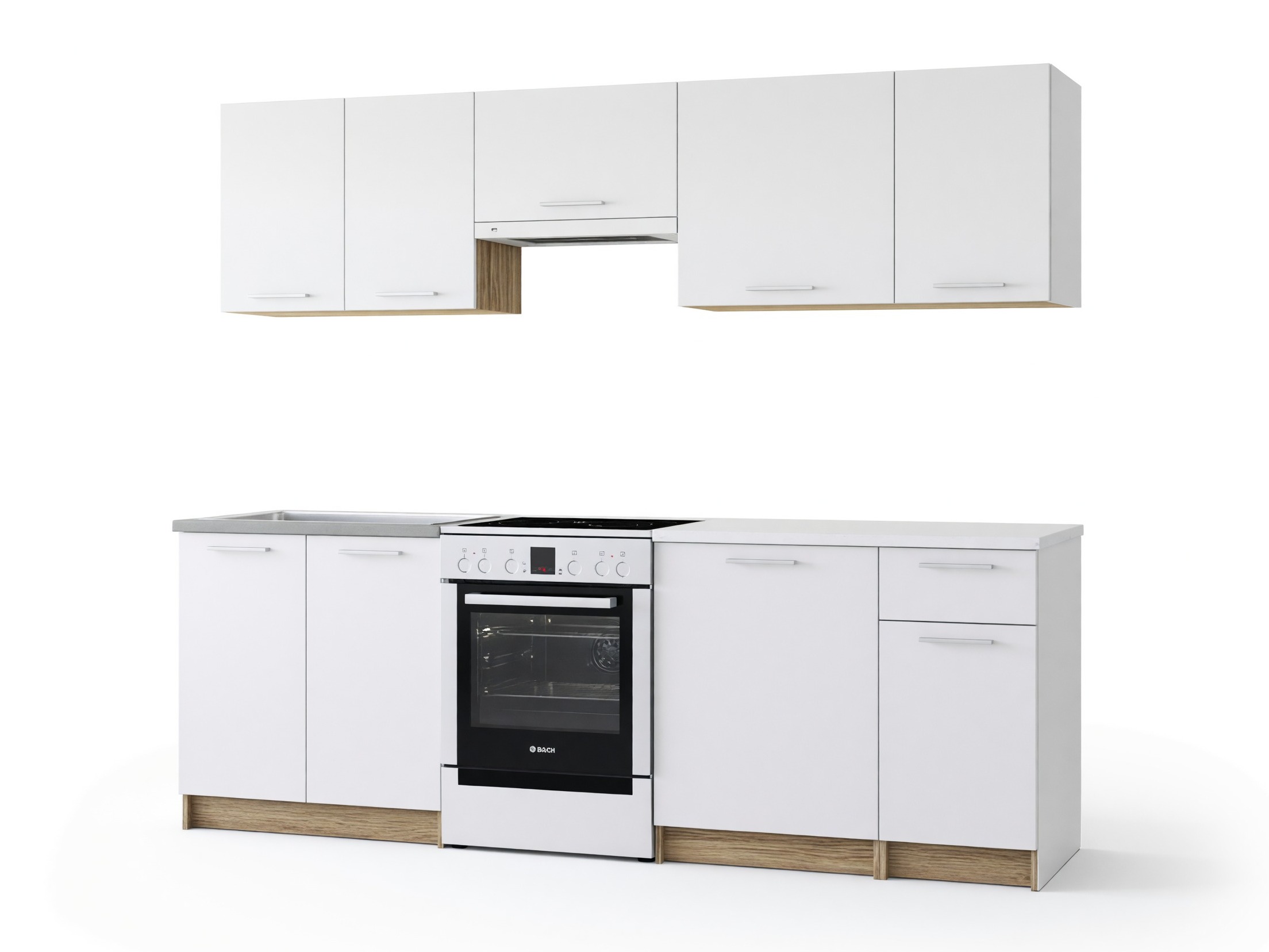 Composizione cucina Houston 856 (Bianco + Sonoma quercia)