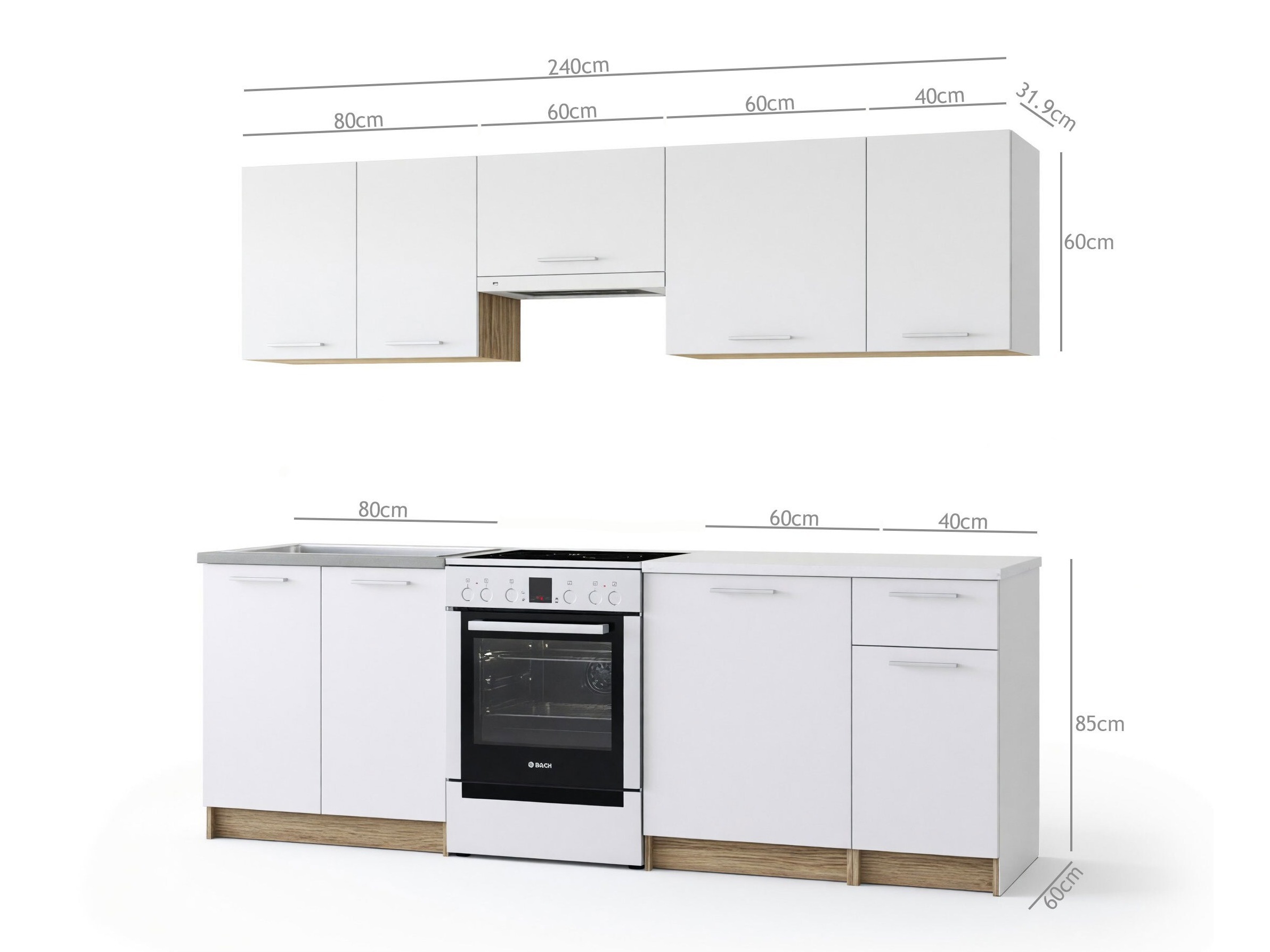 Composizione cucina Houston 856 (Antracite + Craft quercia)