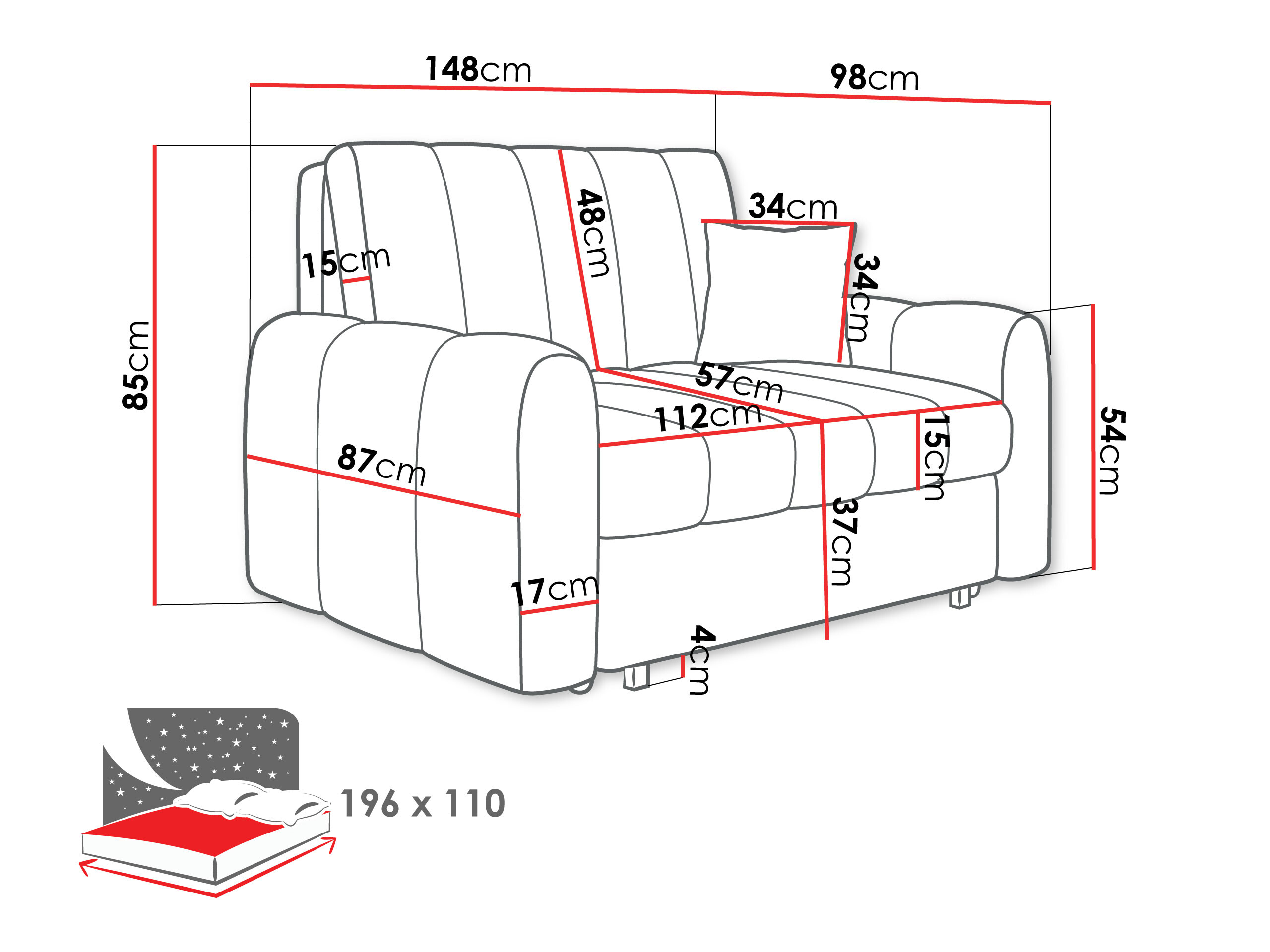 Divano letto Columbus 263 (Lumo 30)