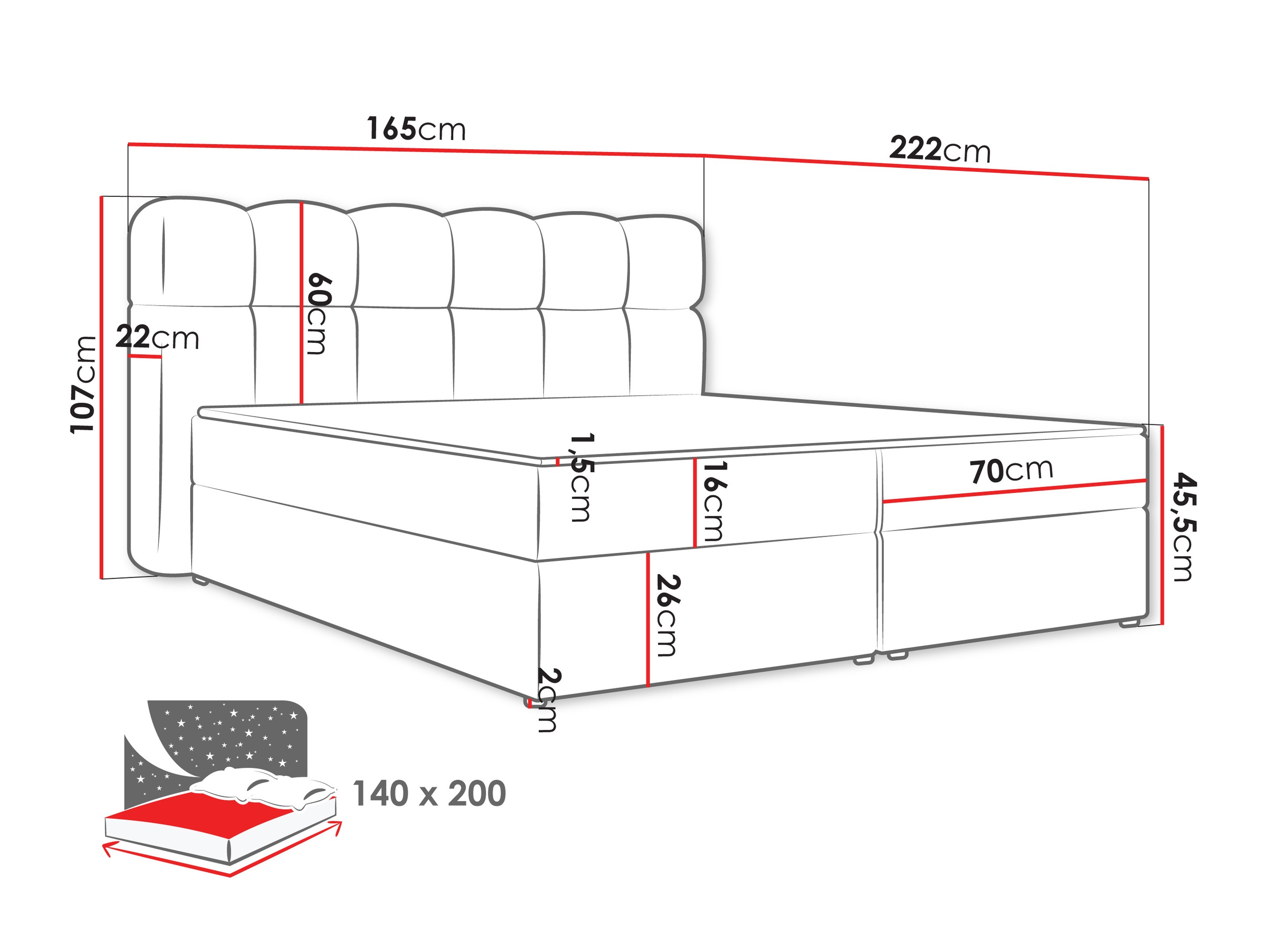 Letto continentale Stonecrest 113 (Lambi 03)