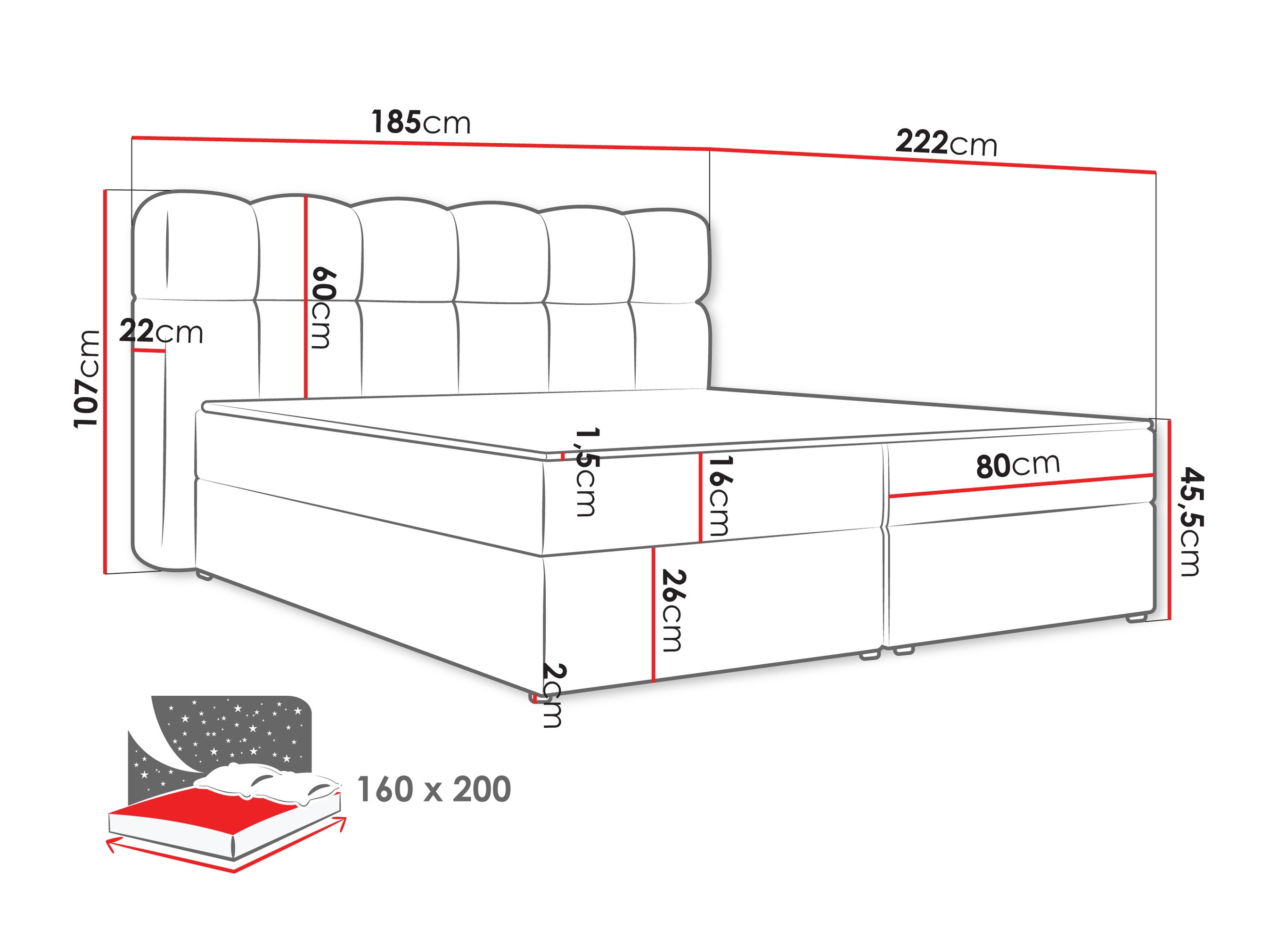 Letto continentale Stonecrest 113 (Lambi 03)