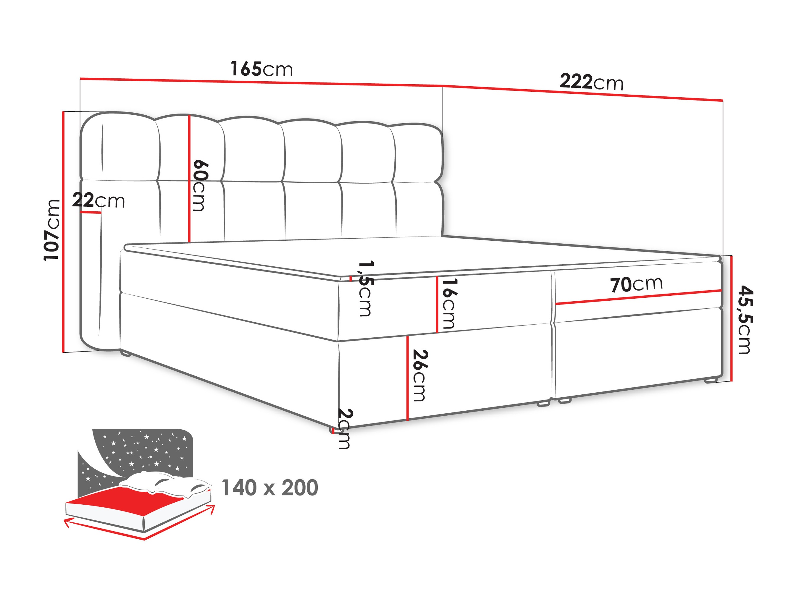 Letto continentale Stonecrest 113 (Lambi 04)