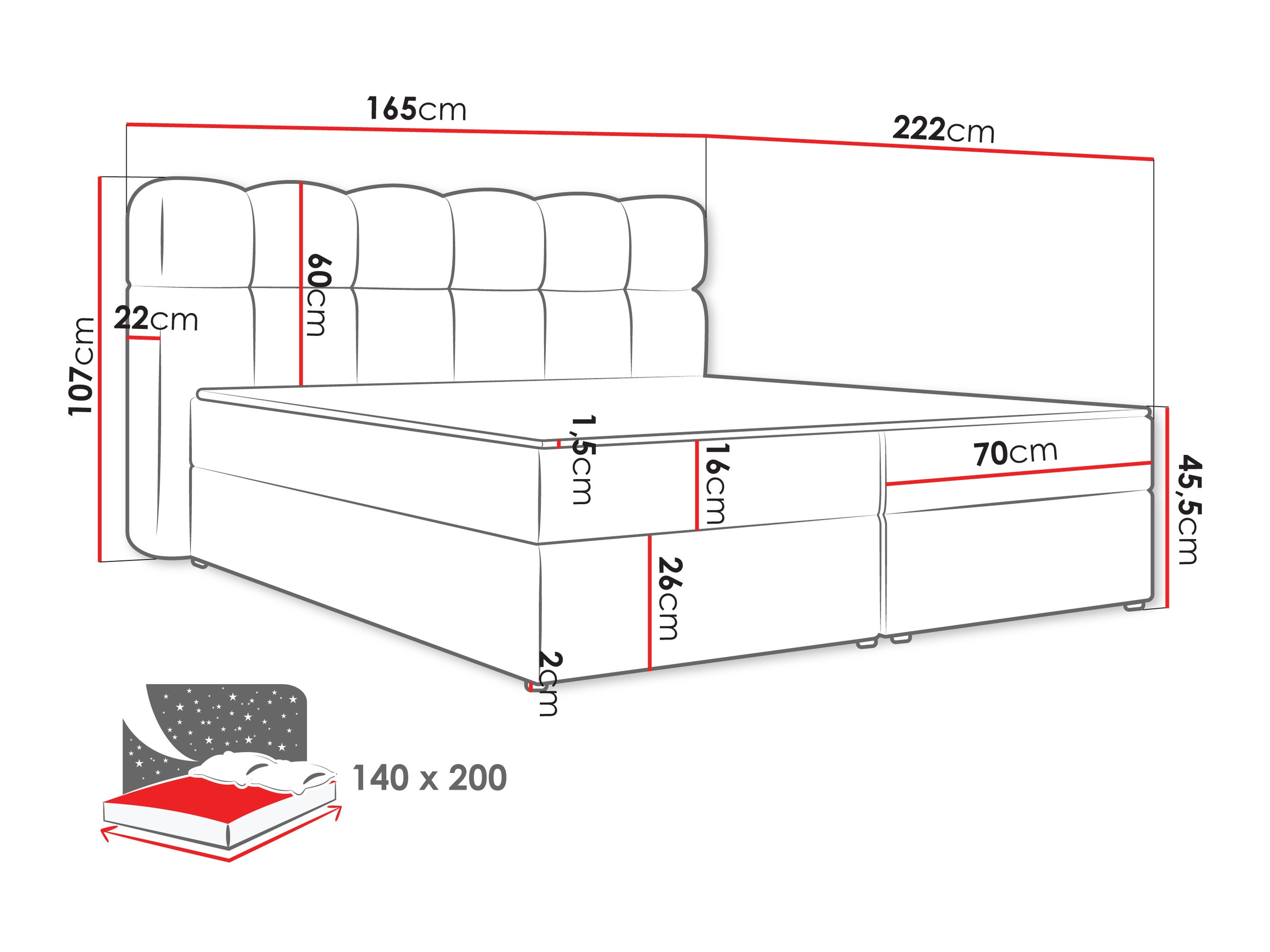 Letto continentale Stonecrest 113 (Lambi 06)