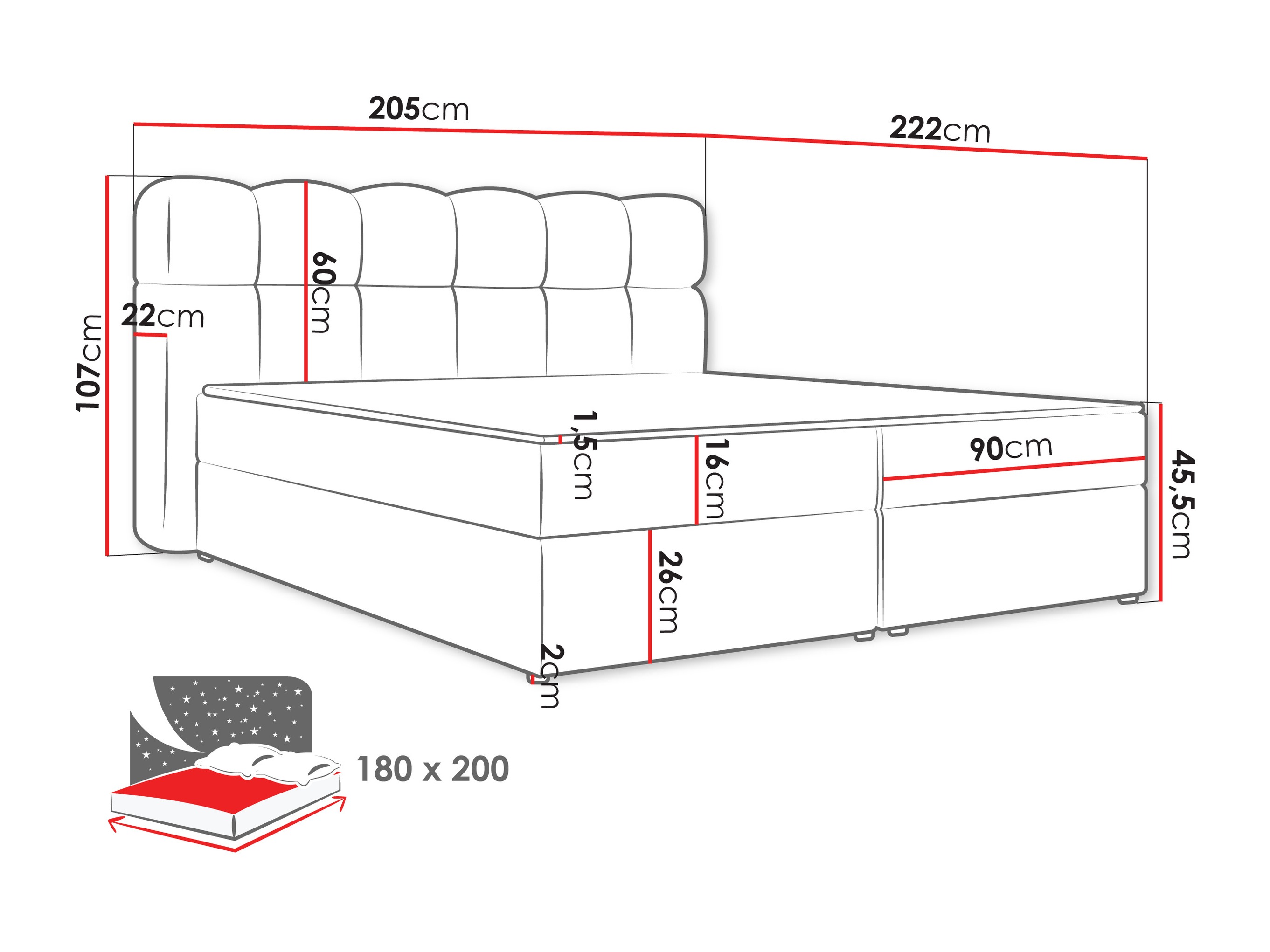 Letto continentale Stonecrest 113 (Lambi 06)