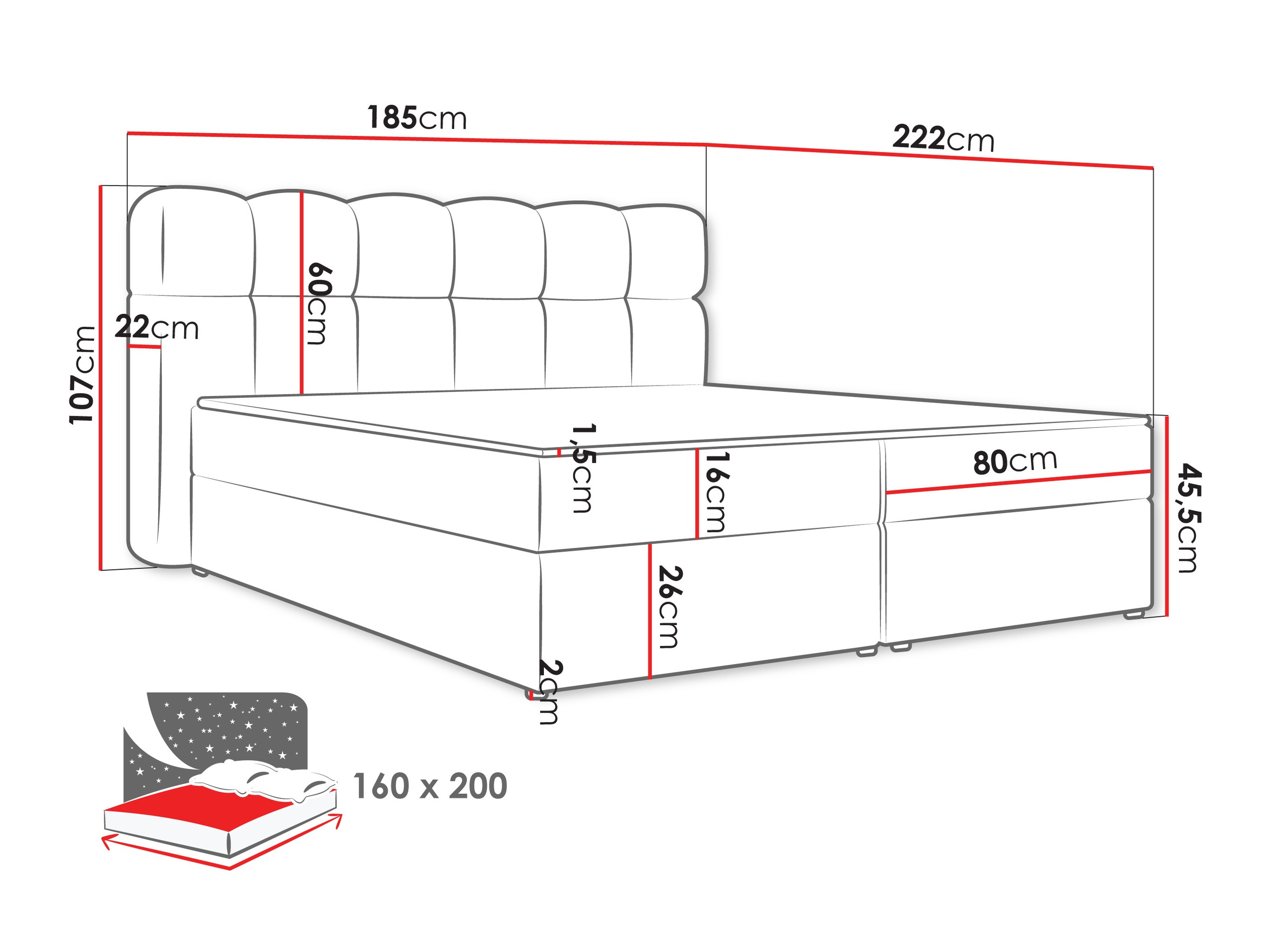 Letto continentale Stonecrest 113 (Lambi 07)