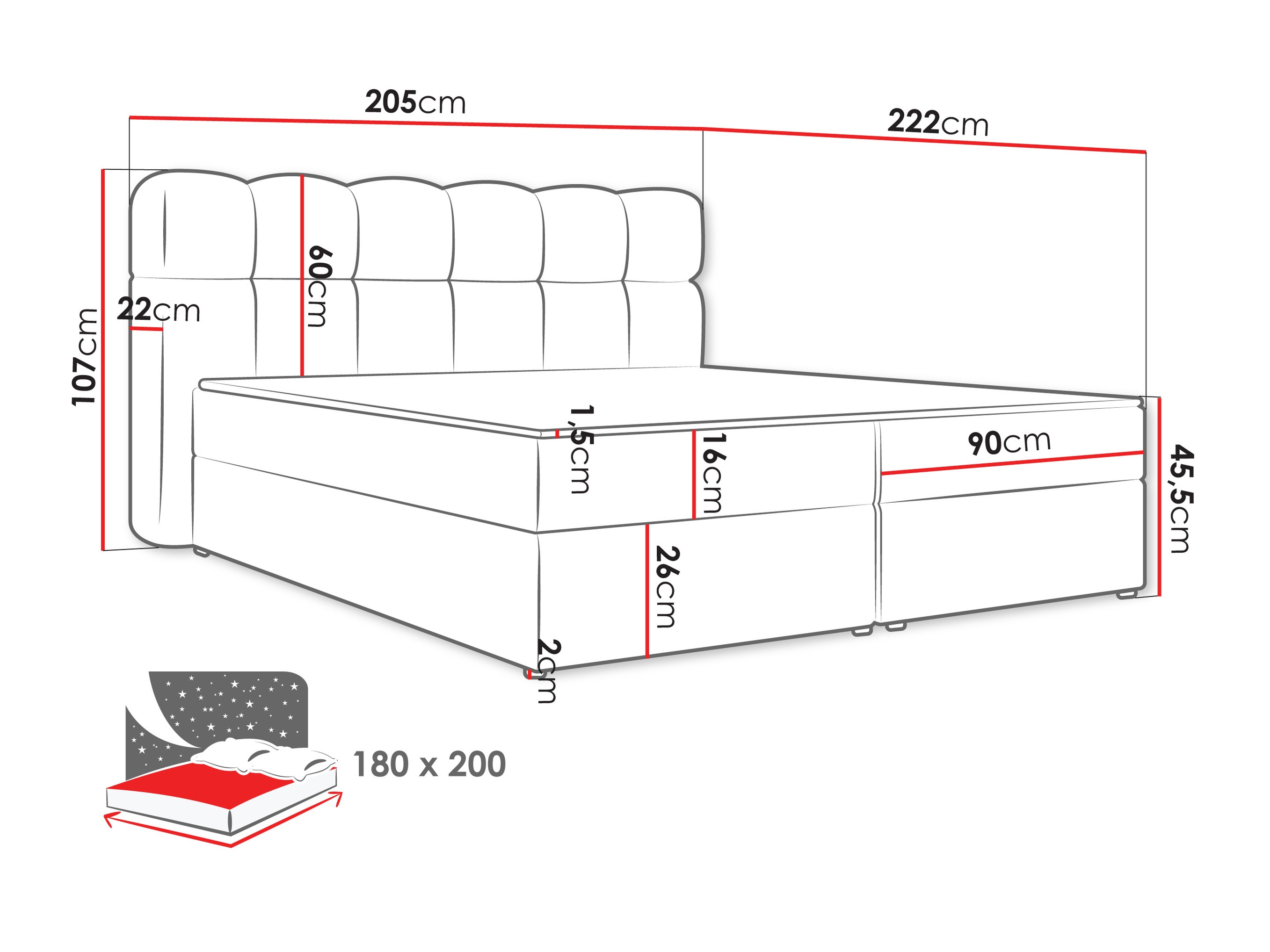 Letto continentale Stonecrest 113 (Lambi 07)
