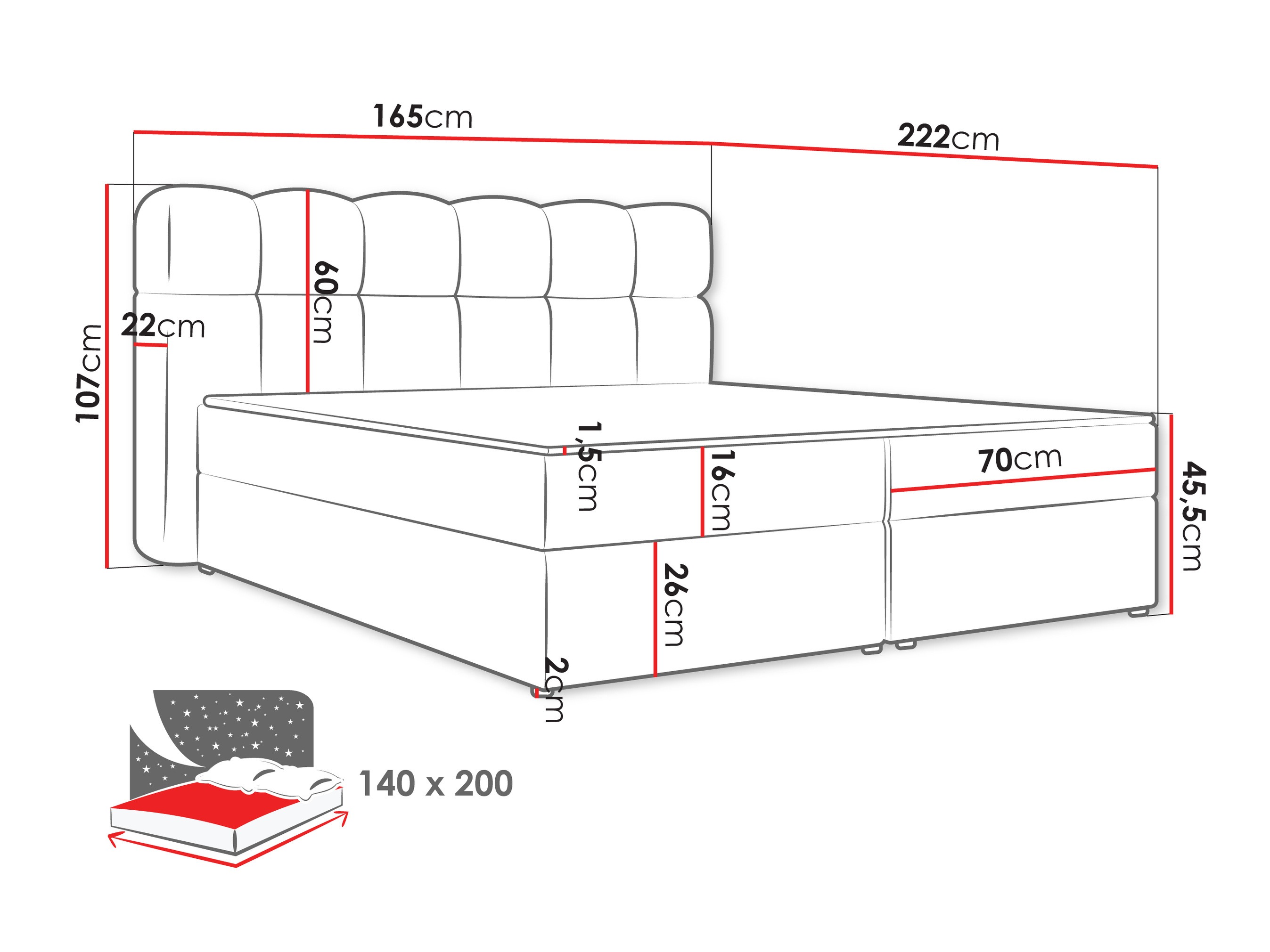 Letto continentale Stonecrest 113 (Lambi 11)