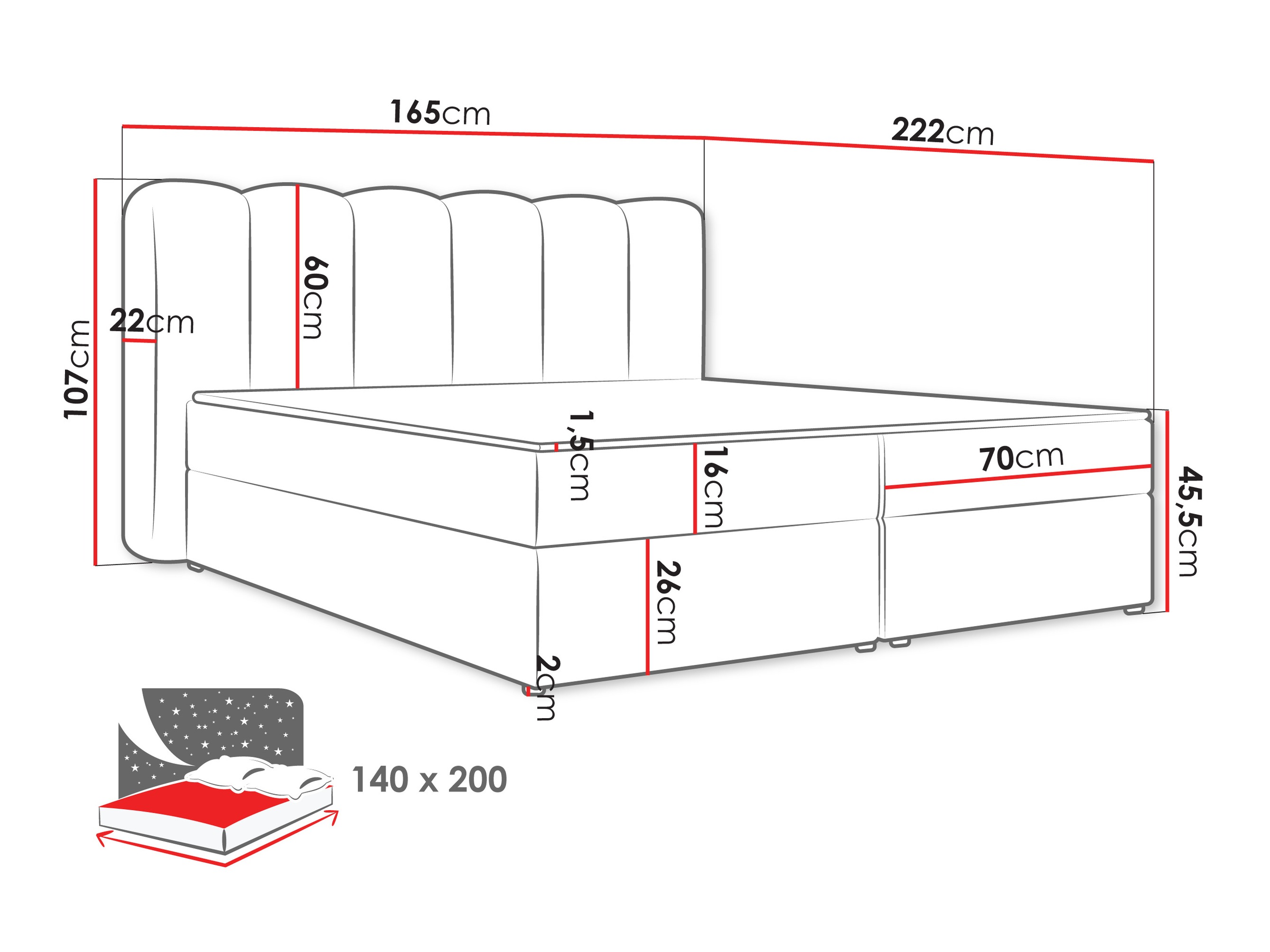 Letto continentale Stonecrest 112 (Lambi 03)