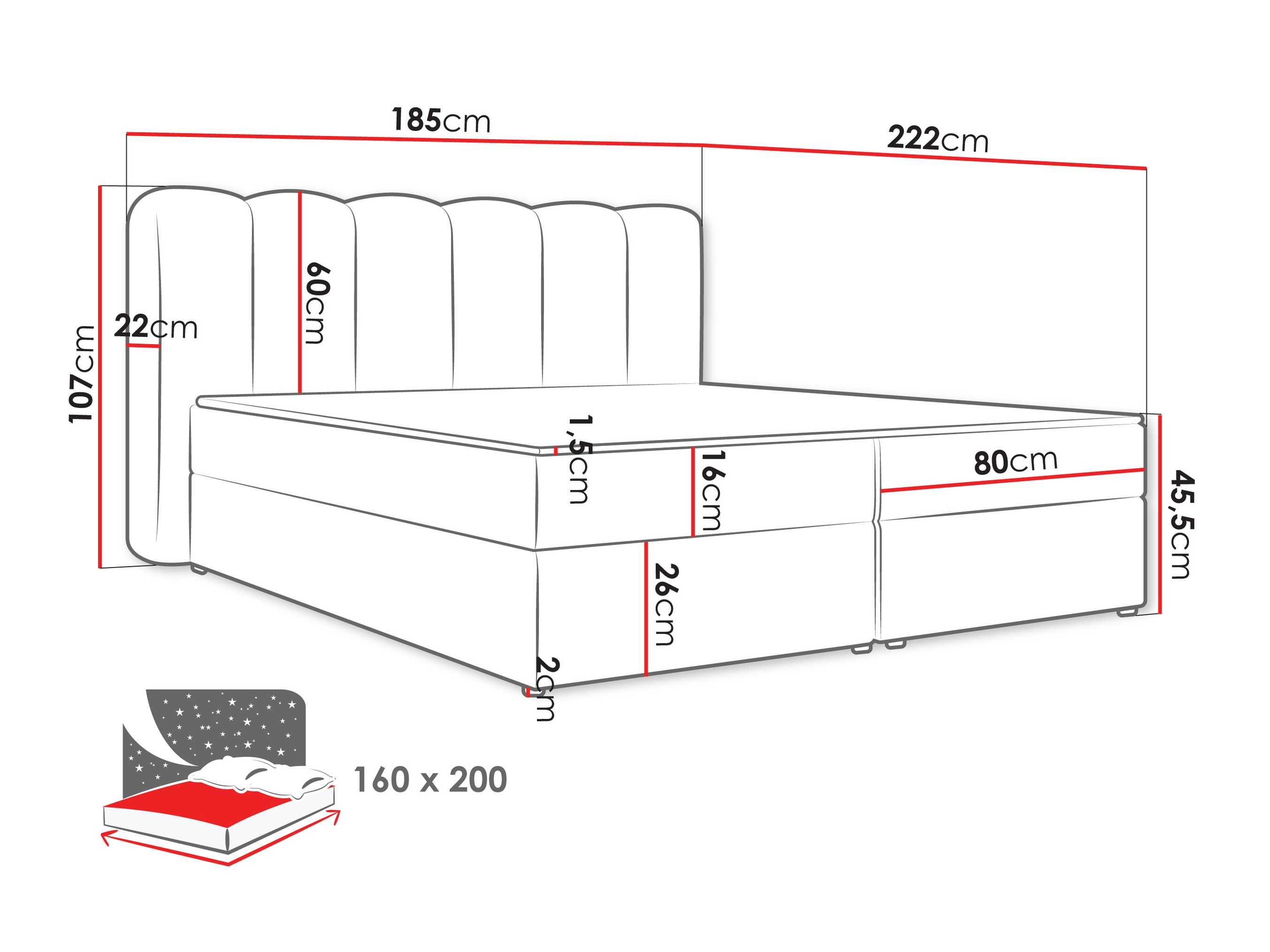 Letto continentale Stonecrest 112 (Lambi 03)