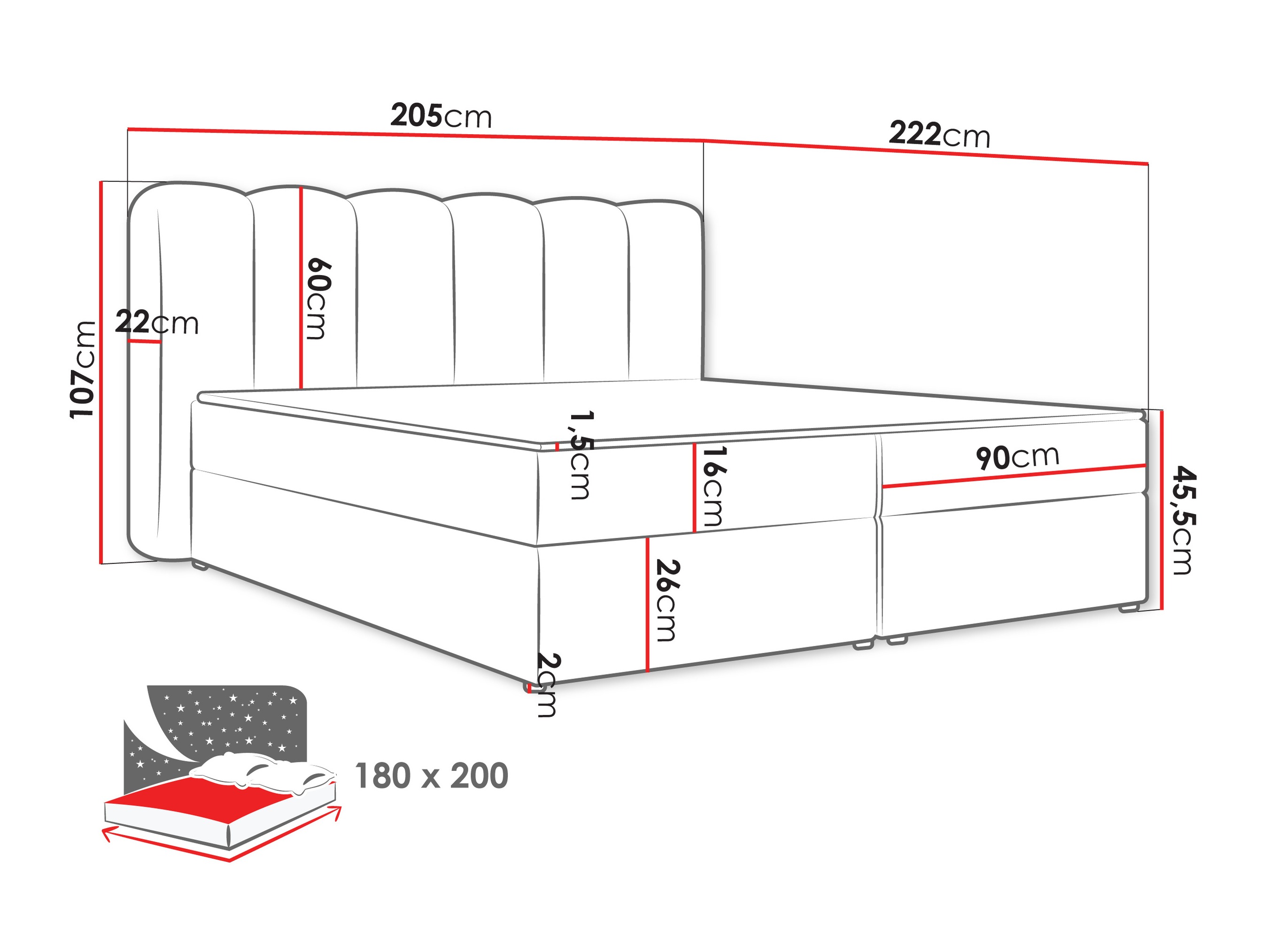 Letto continentale Stonecrest 112 (Lambi 03)