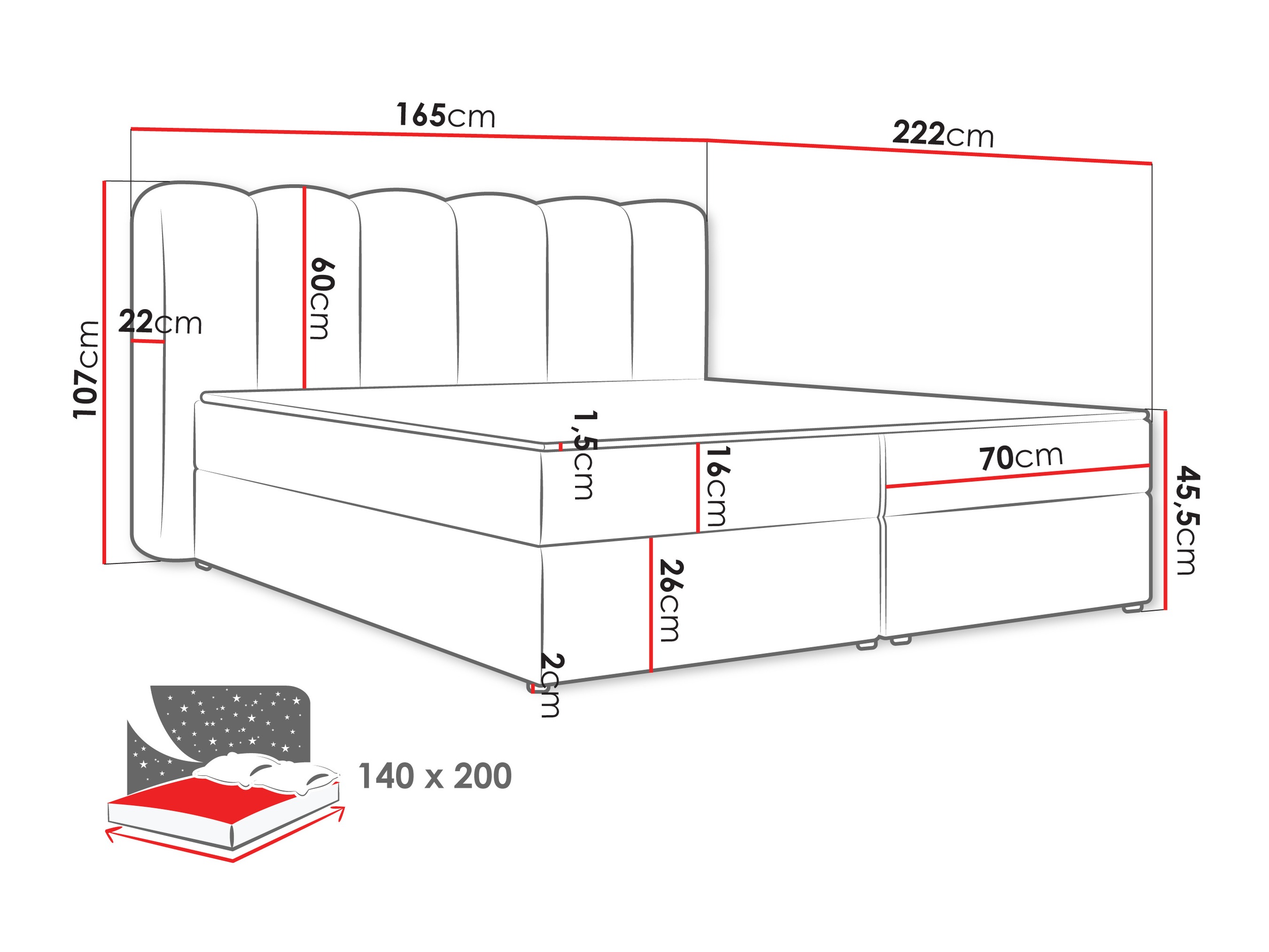 Letto continentale Stonecrest 112 (Lambi 04)