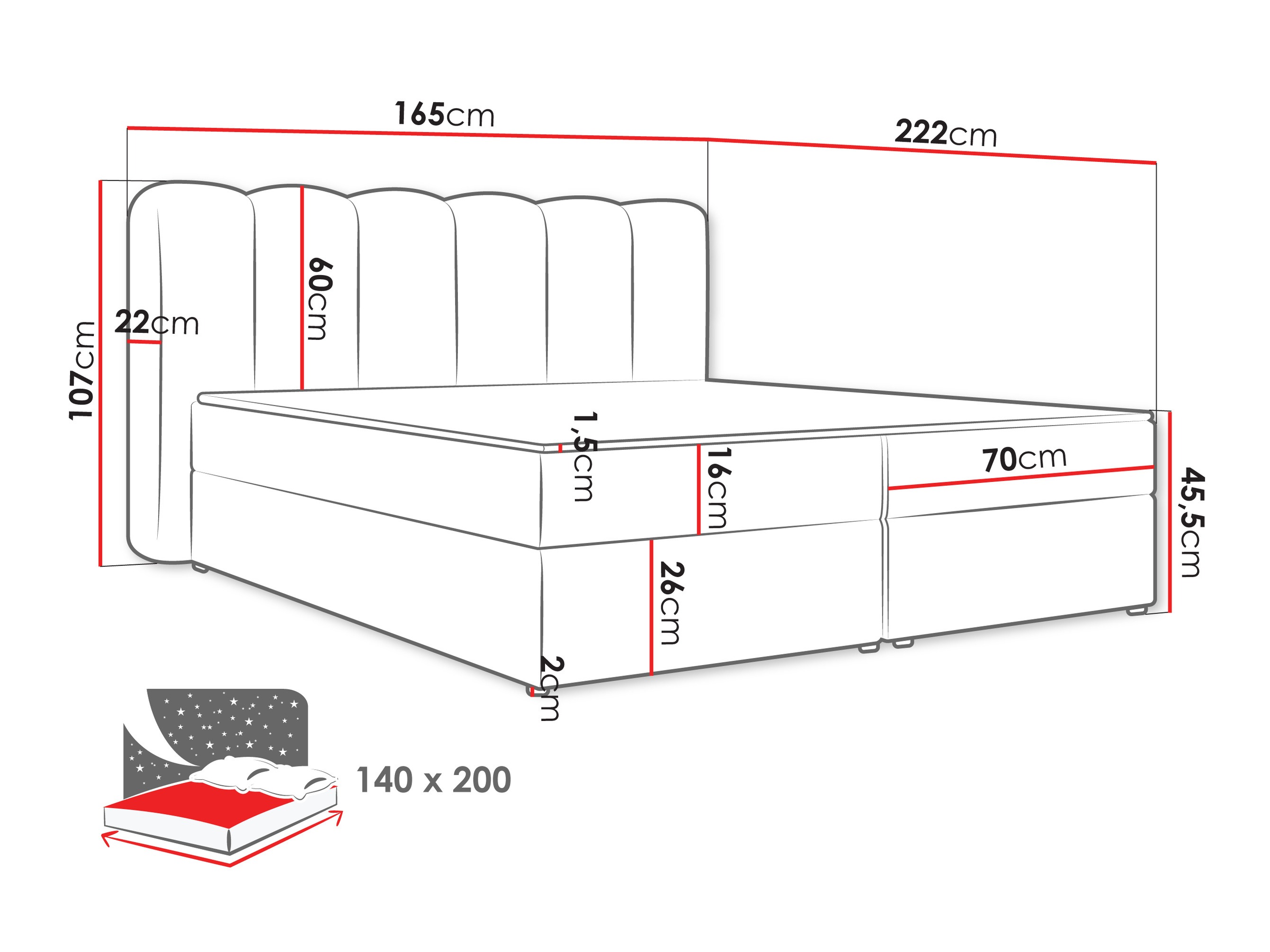 Letto continentale Stonecrest 112 (Lambi 06)