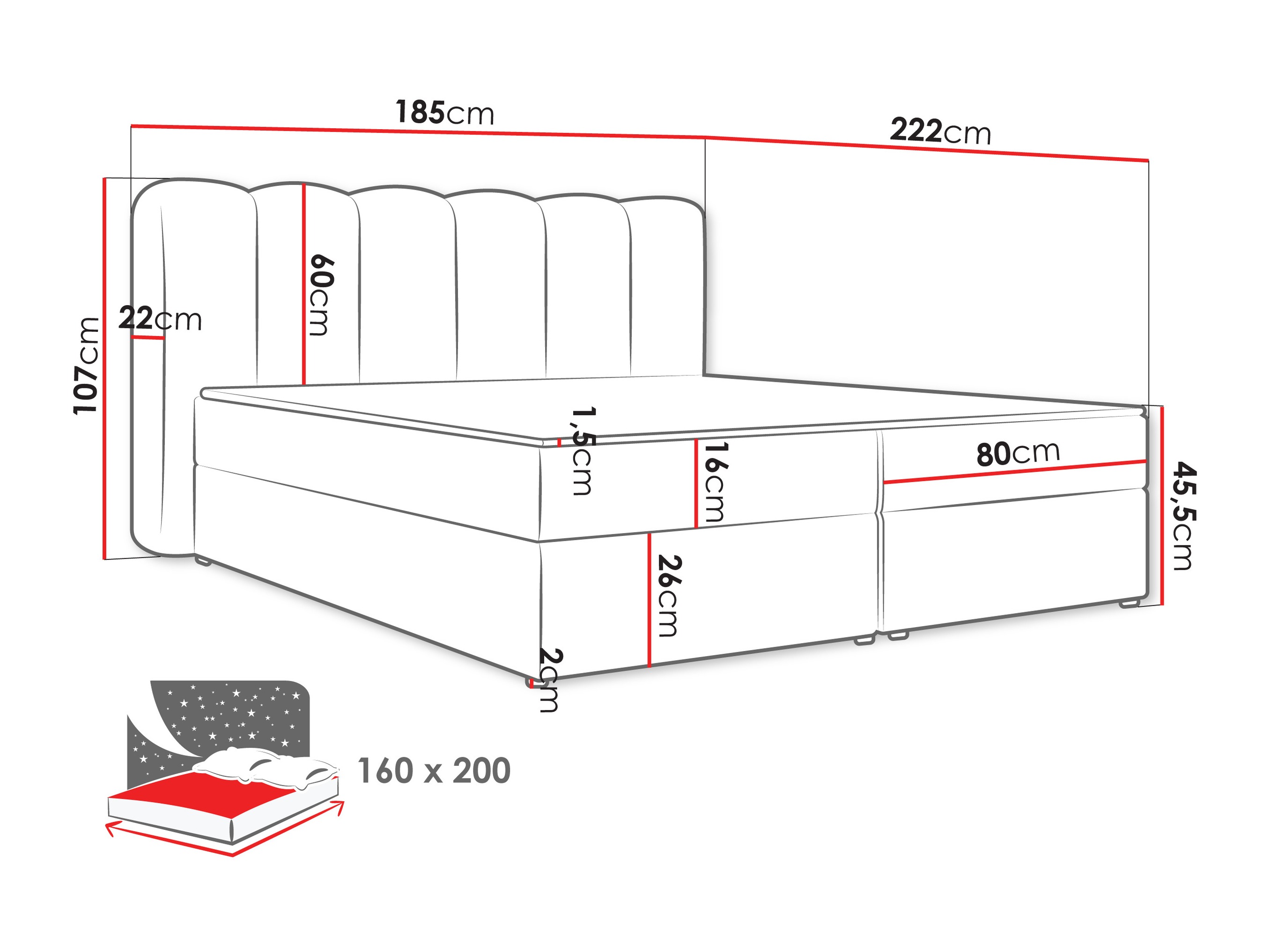 Letto continentale Stonecrest 112 (Lambi 06)