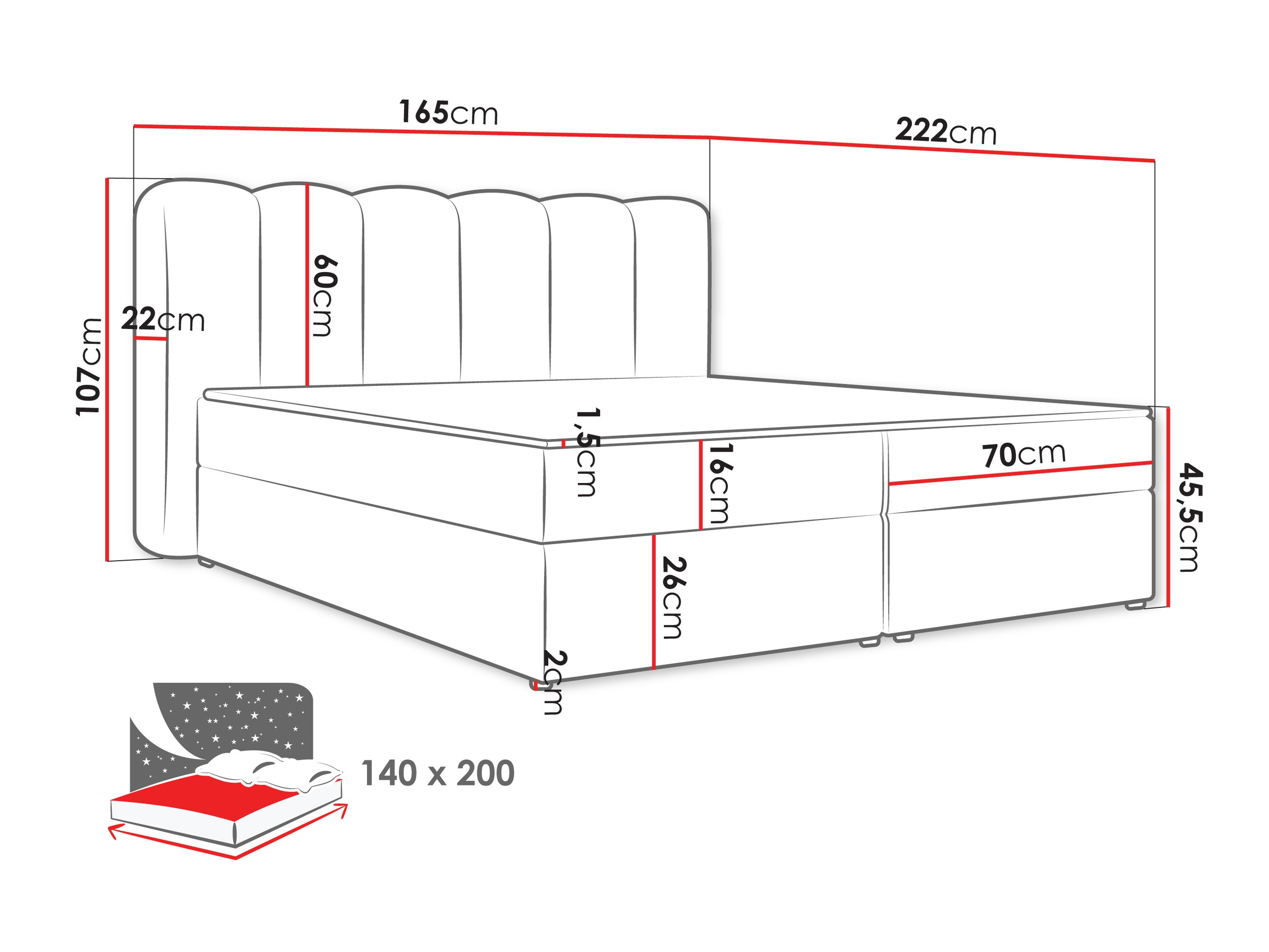Letto continentale Stonecrest 112 (Lambi 07)