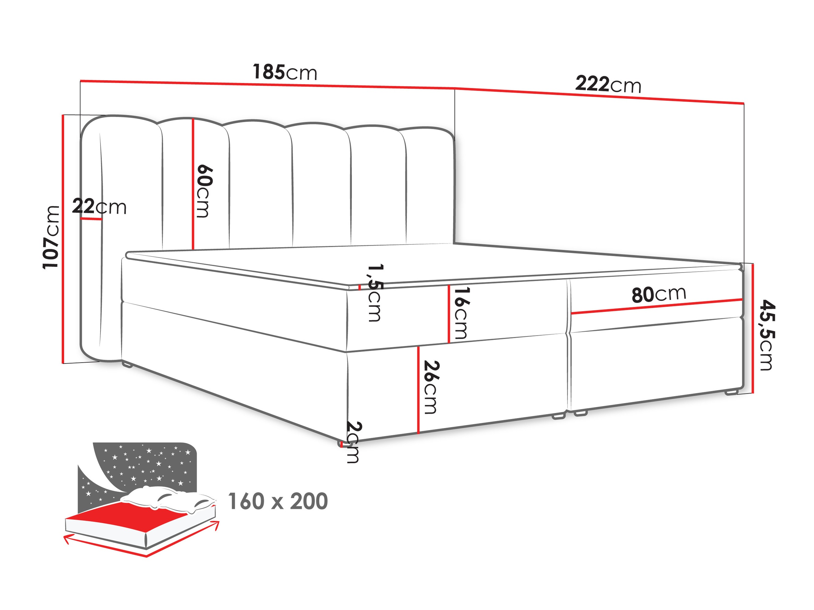 Letto continentale Stonecrest 112 (Lambi 07)