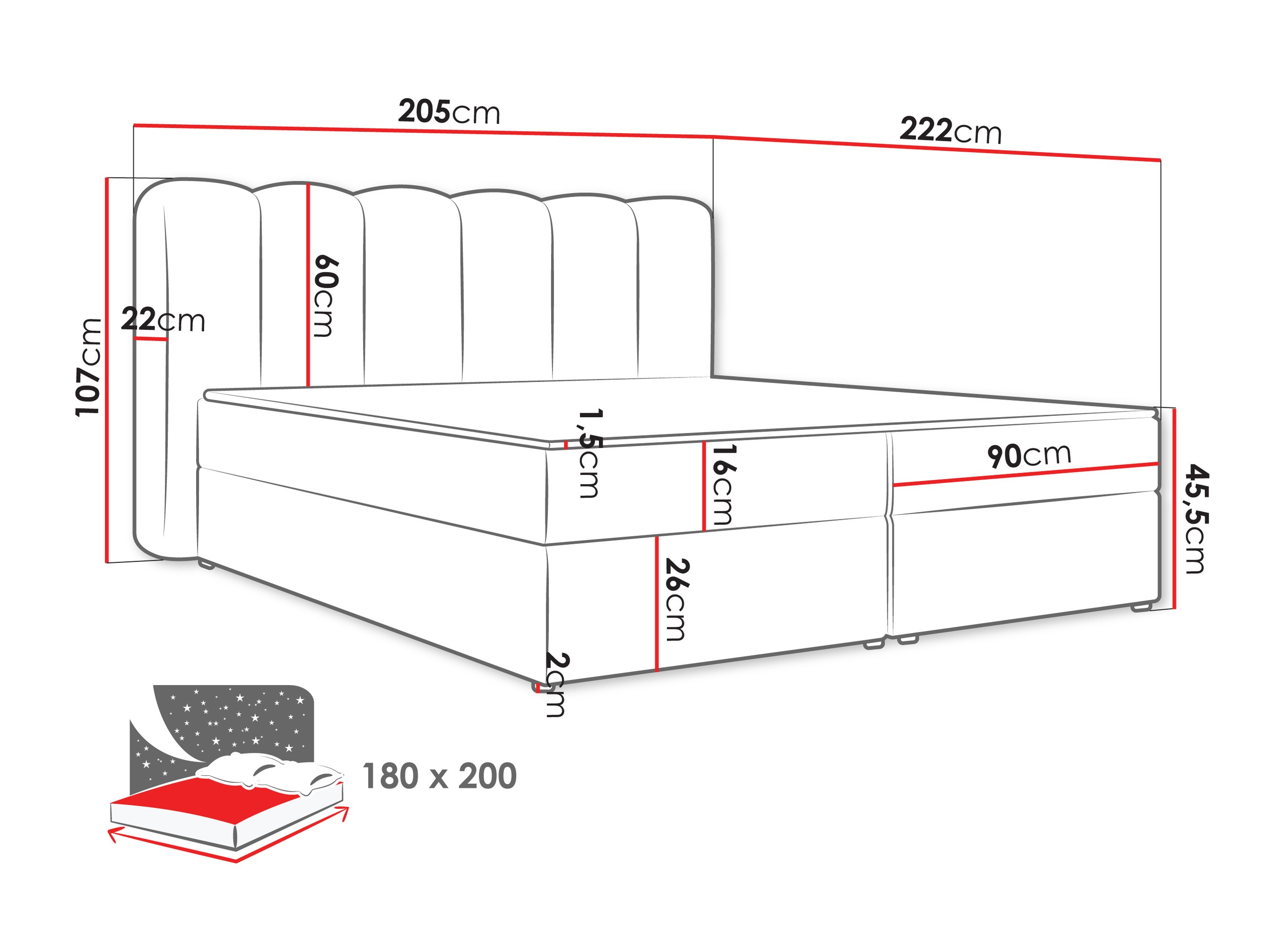Letto continentale Stonecrest 112 (Lambi 07)