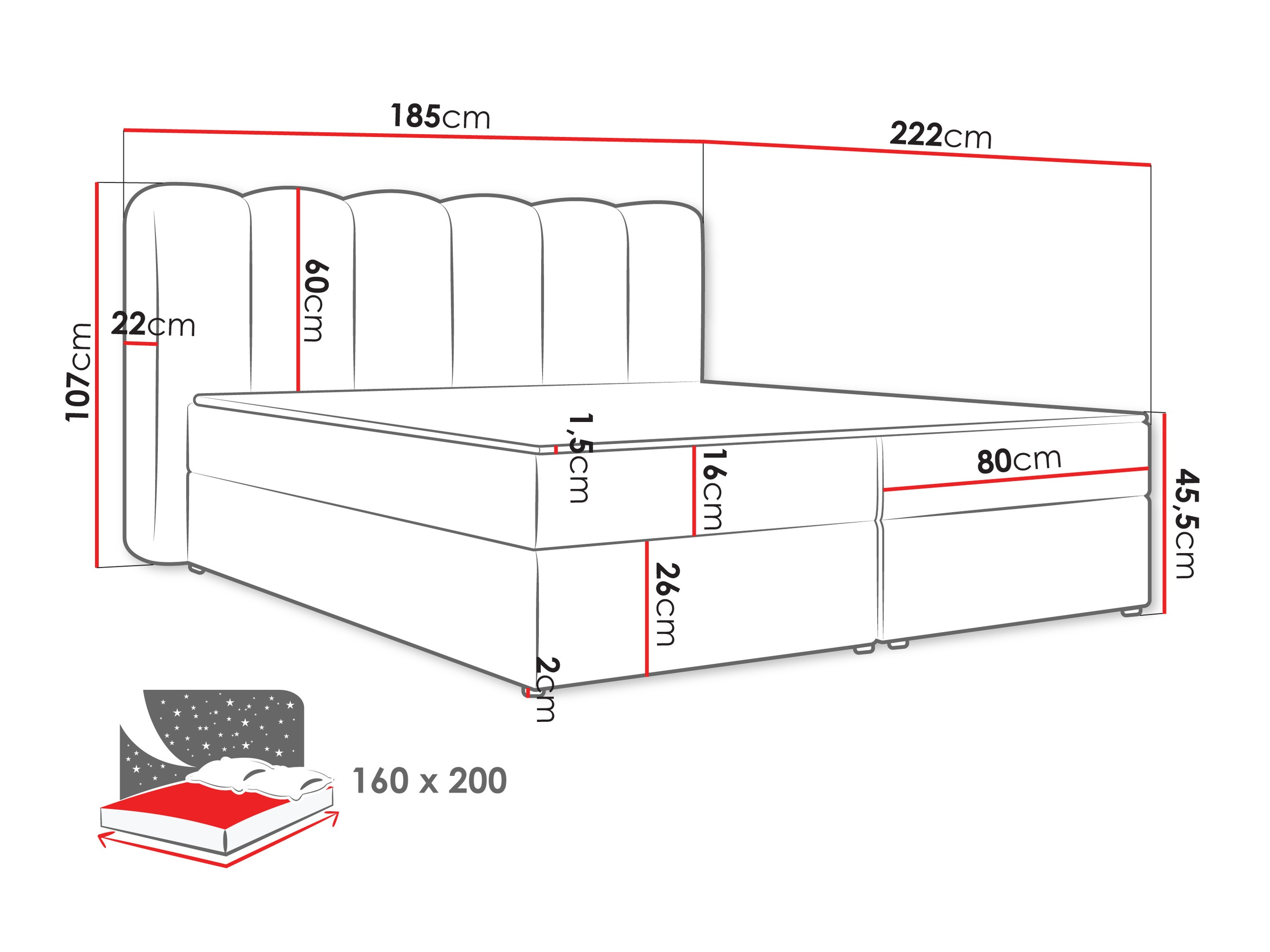 Letto continentale Stonecrest 112 (Lambi 08)