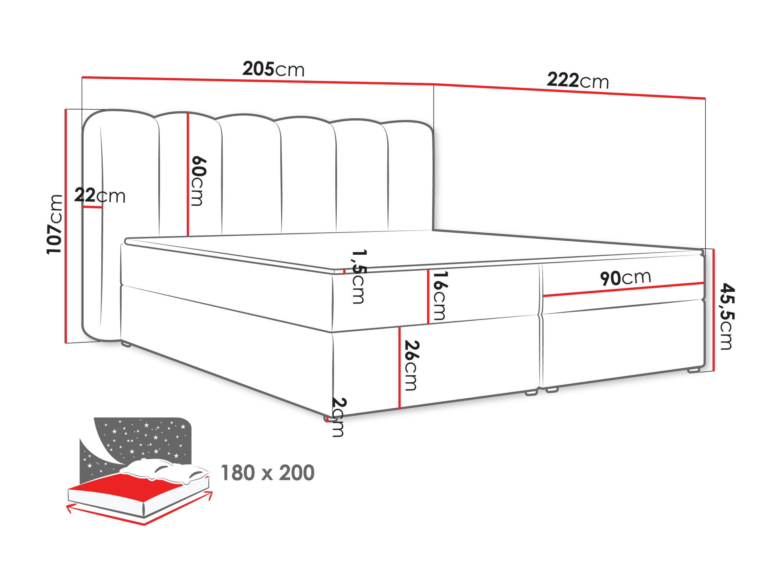 Letto continentale Stonecrest 112 (Lambi 08)