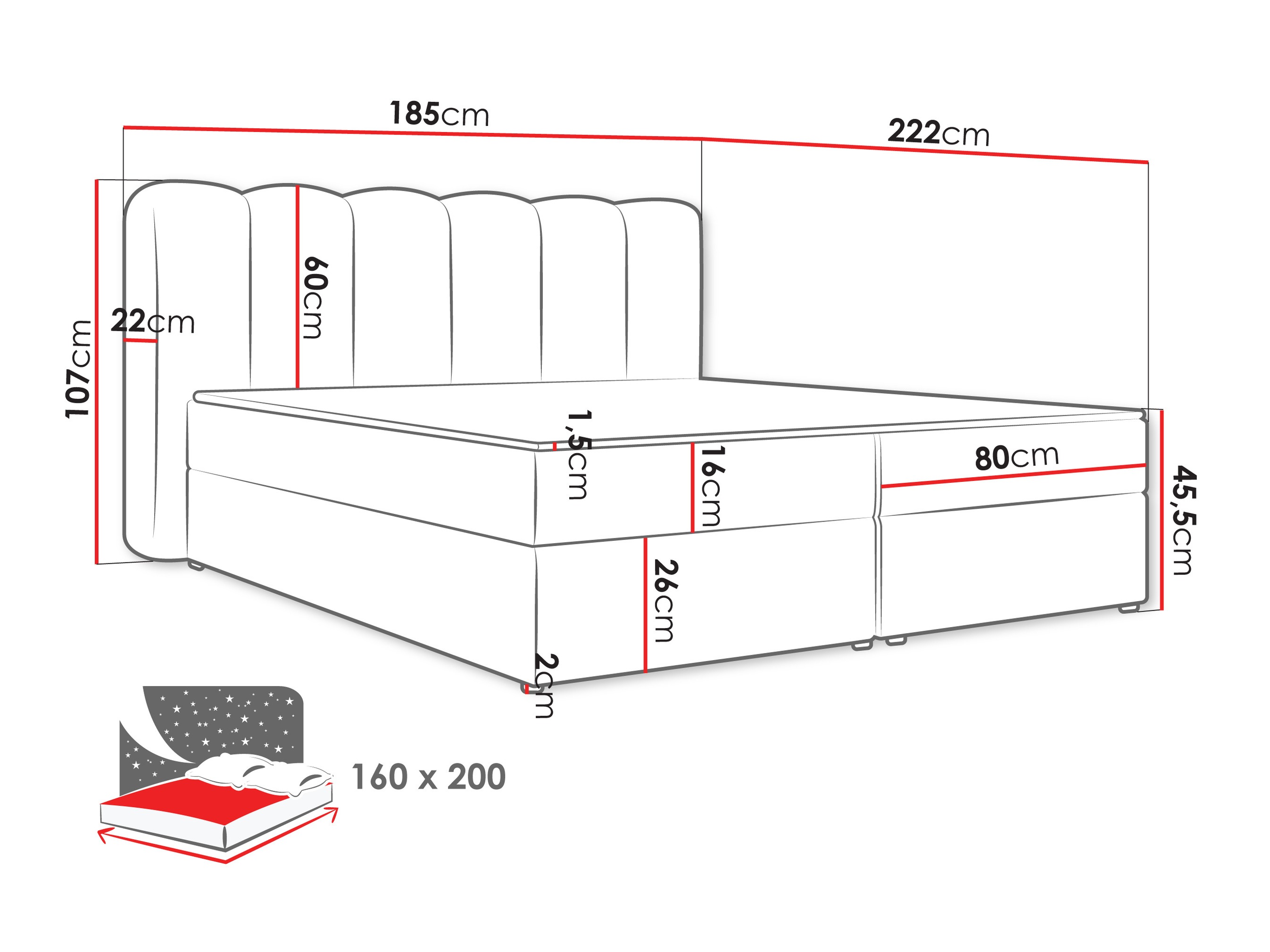 Letto continentale Stonecrest 112 (Lambi 11)