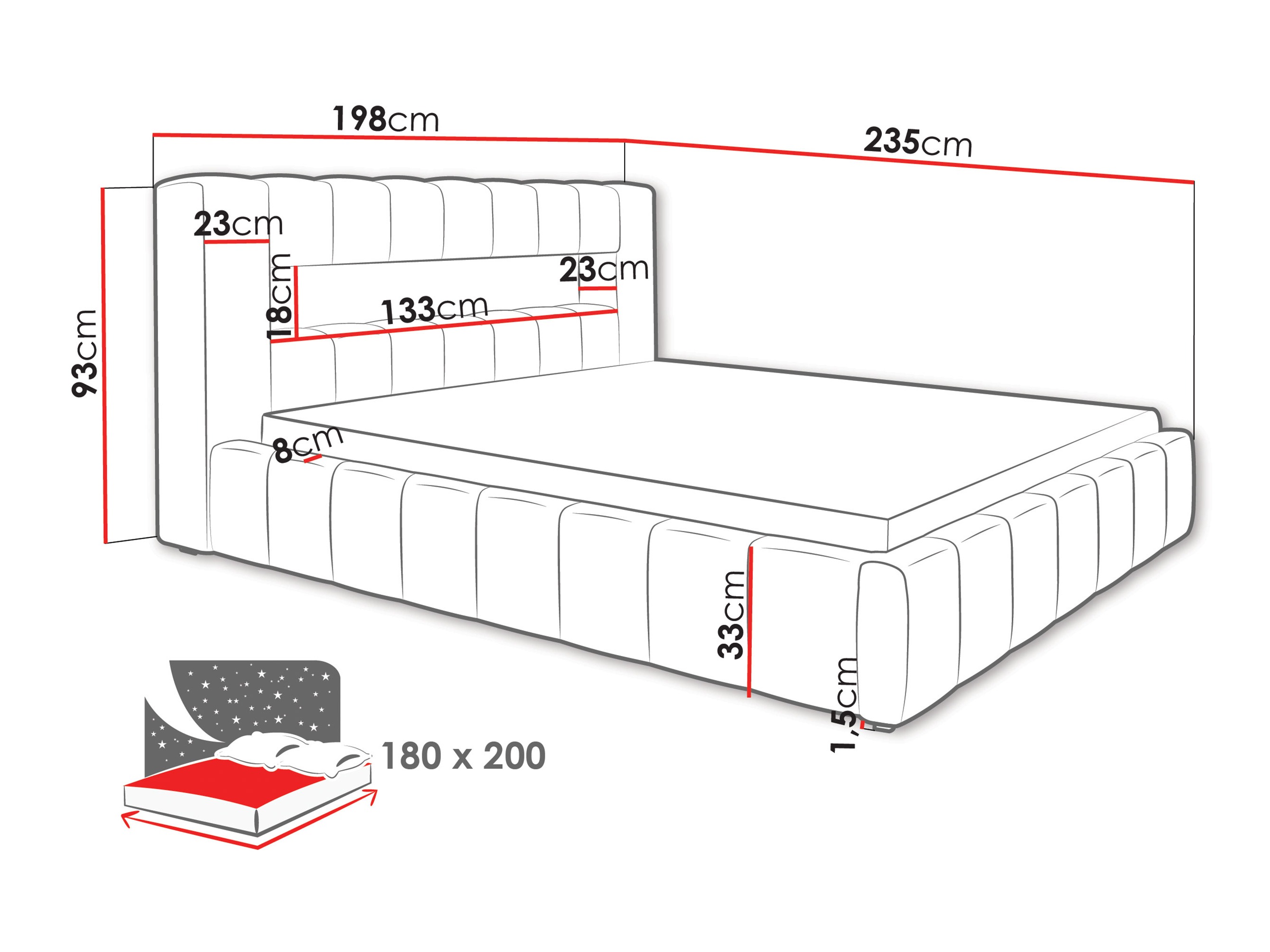 Letto Skokie 100 (Velluto 16)