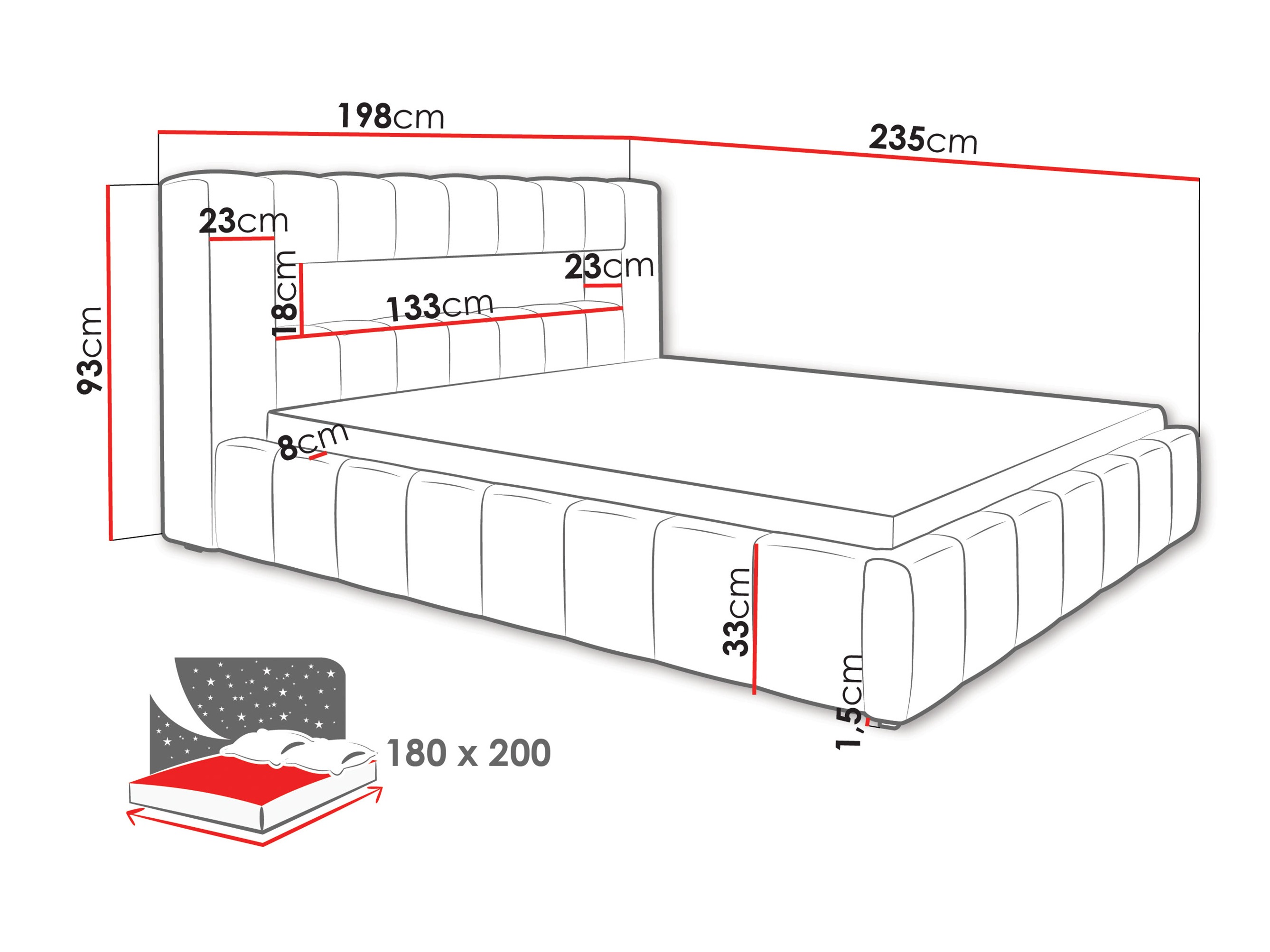 Letto Skokie 100 (Velluto 18)