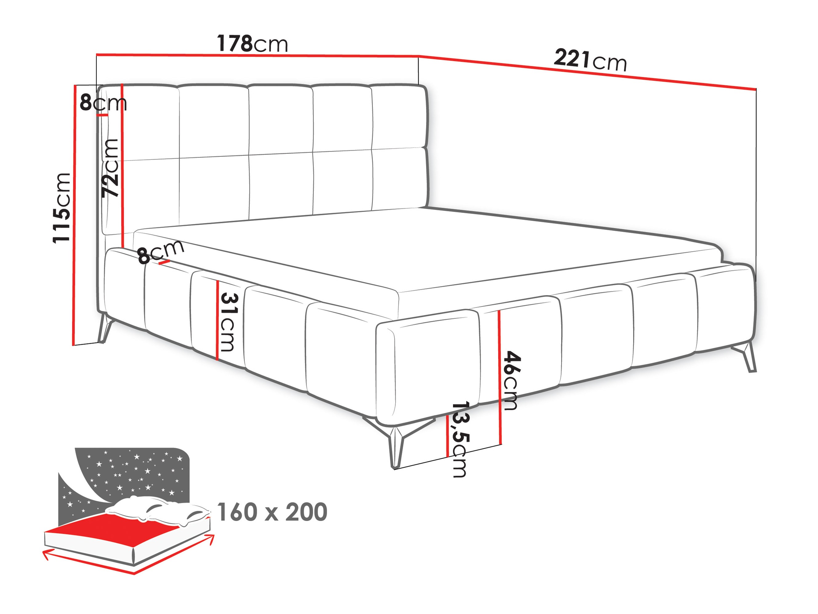 Letto Skokie 101 (Velluto 02)