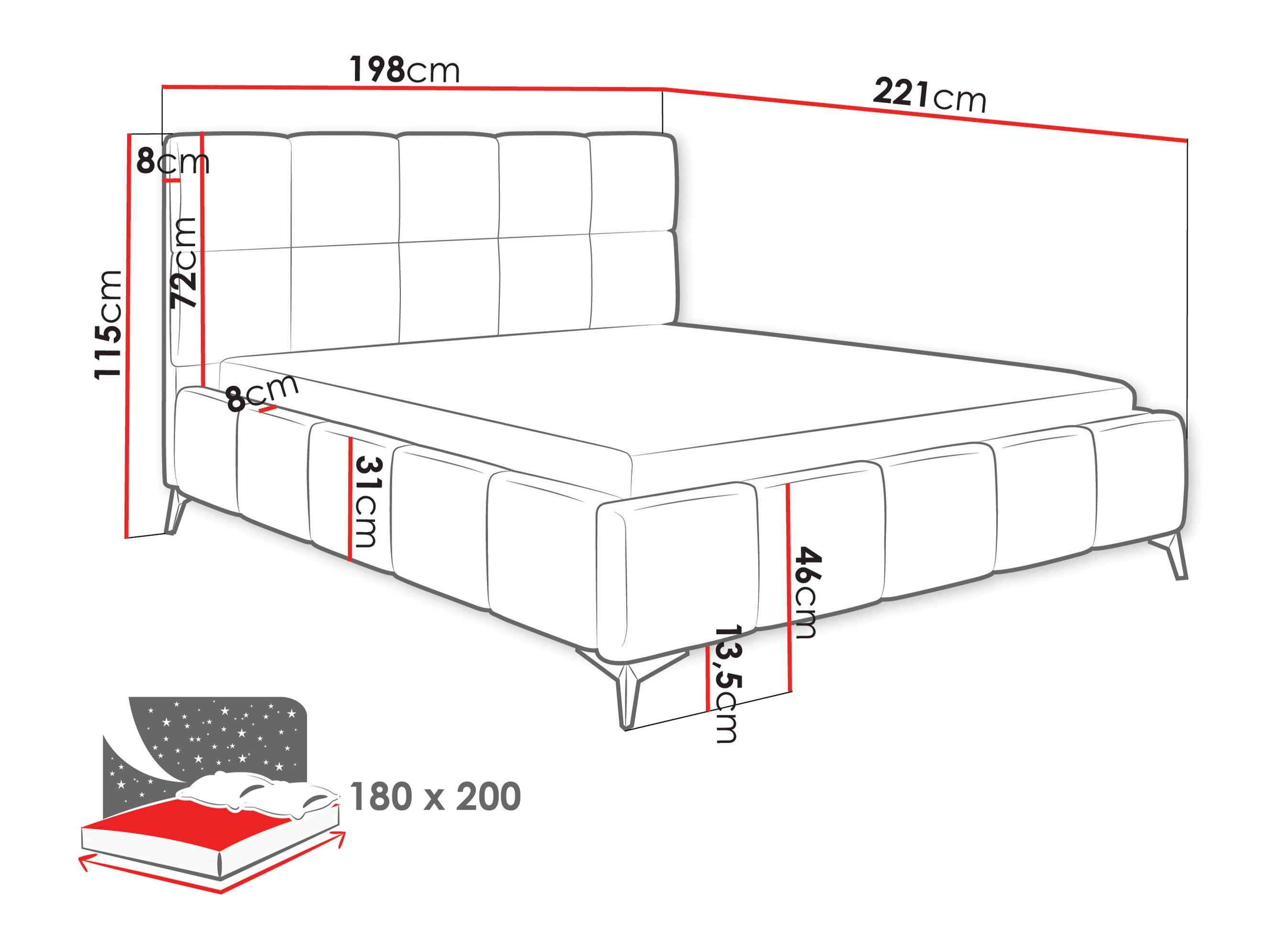 Letto Skokie 101 (Velluto 02)
