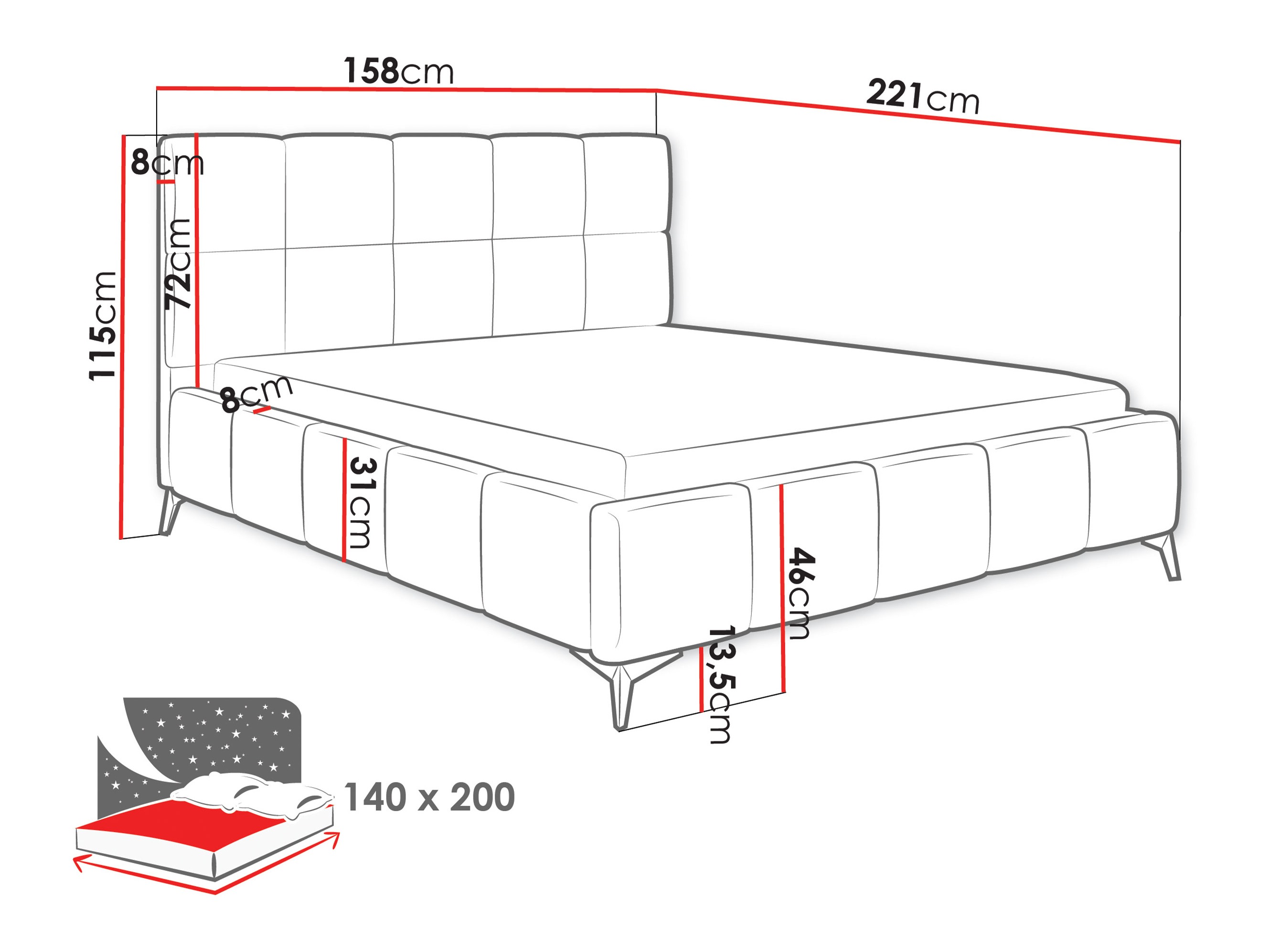 Letto Skokie 101 (Velluto 08)