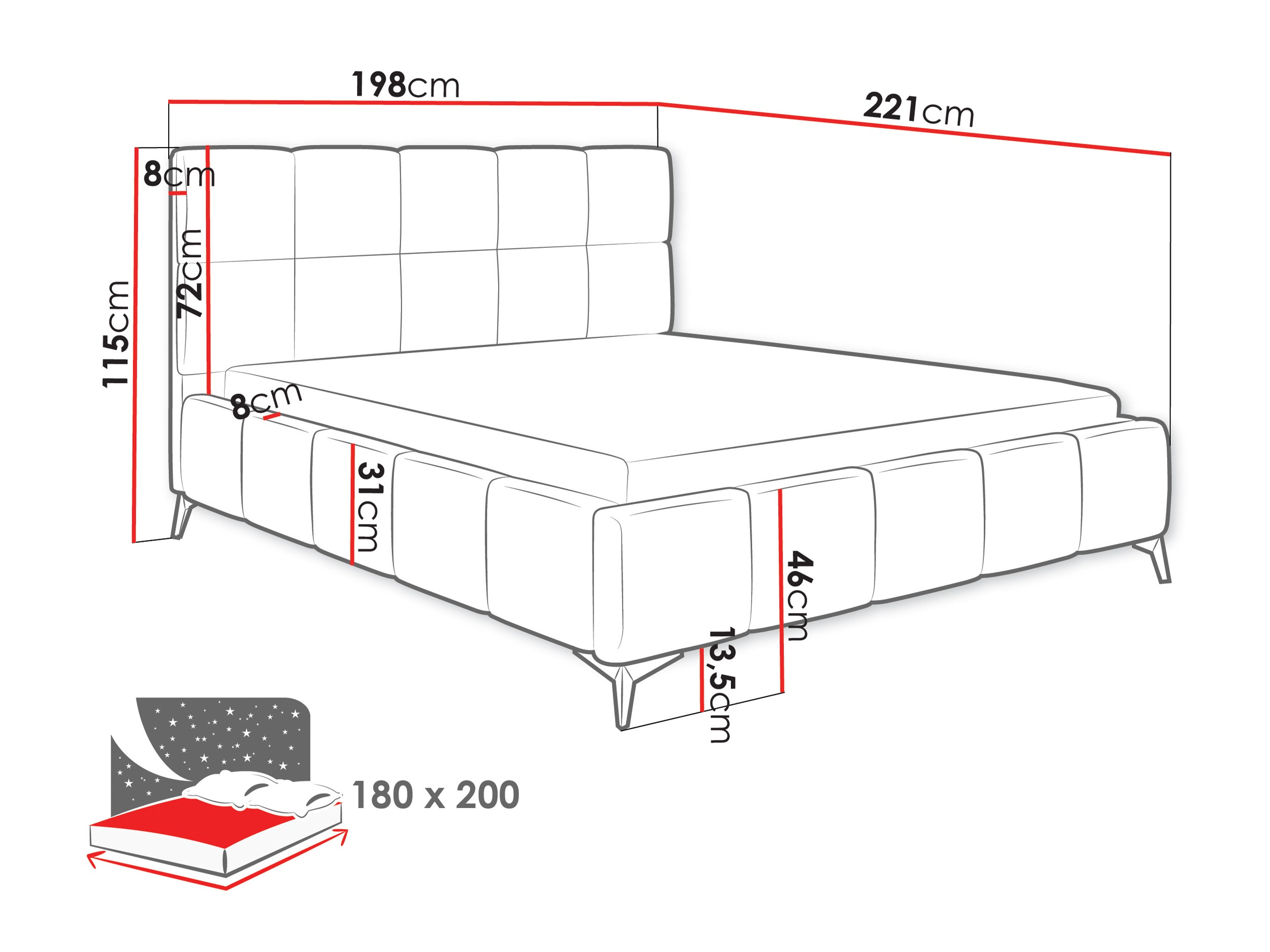 Letto Skokie 101 (Velluto 08)