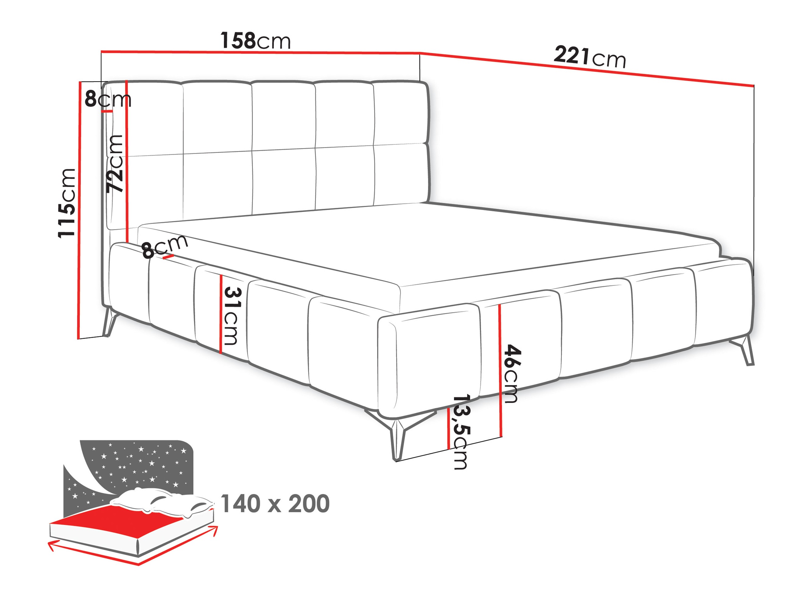 Letto Skokie 101 (Velluto 16)