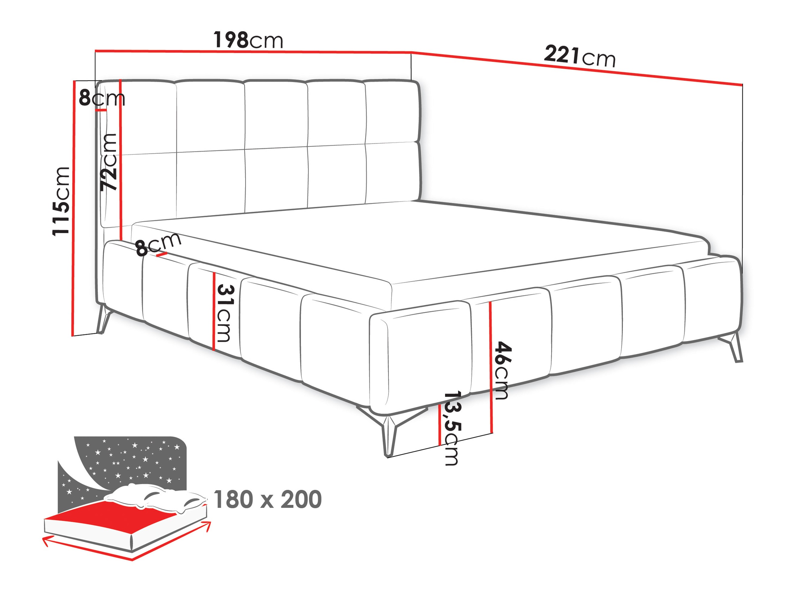 Letto Skokie 101 (Velluto 18)