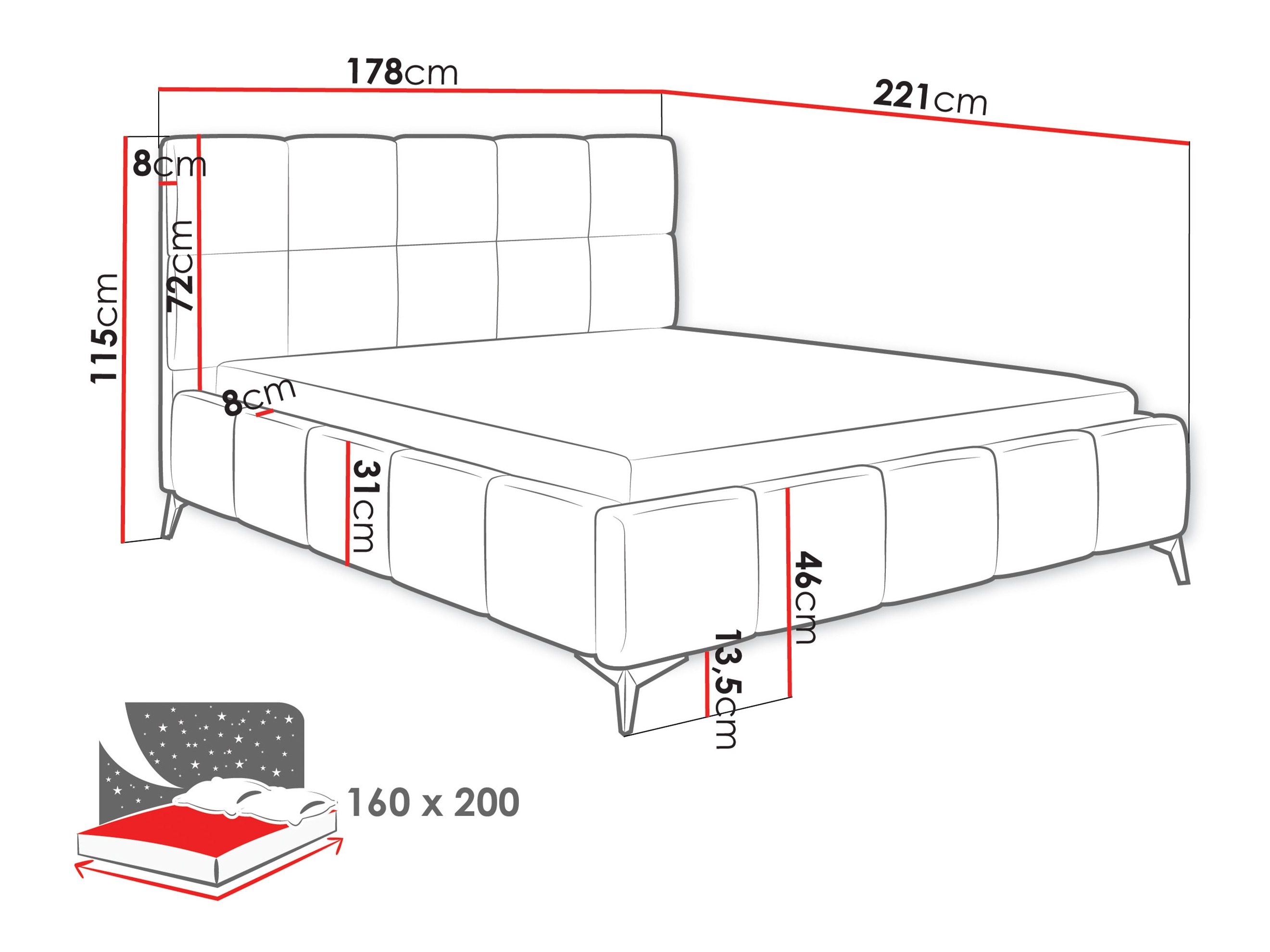 Letto Skokie 101 (Velluto 35)