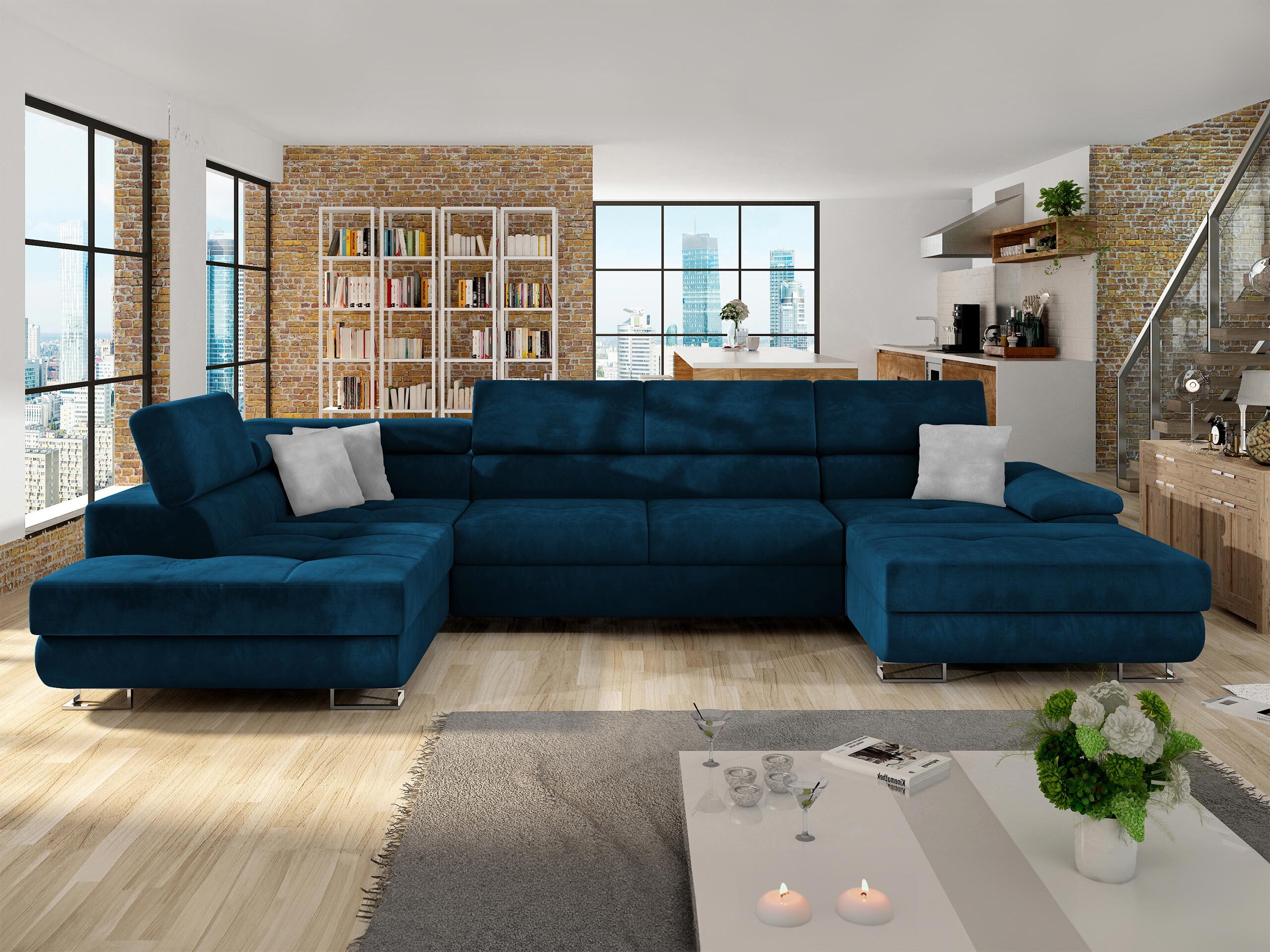 Divano angolare Comfivo Ruta IV (Kronos 09 + Paros 05)
