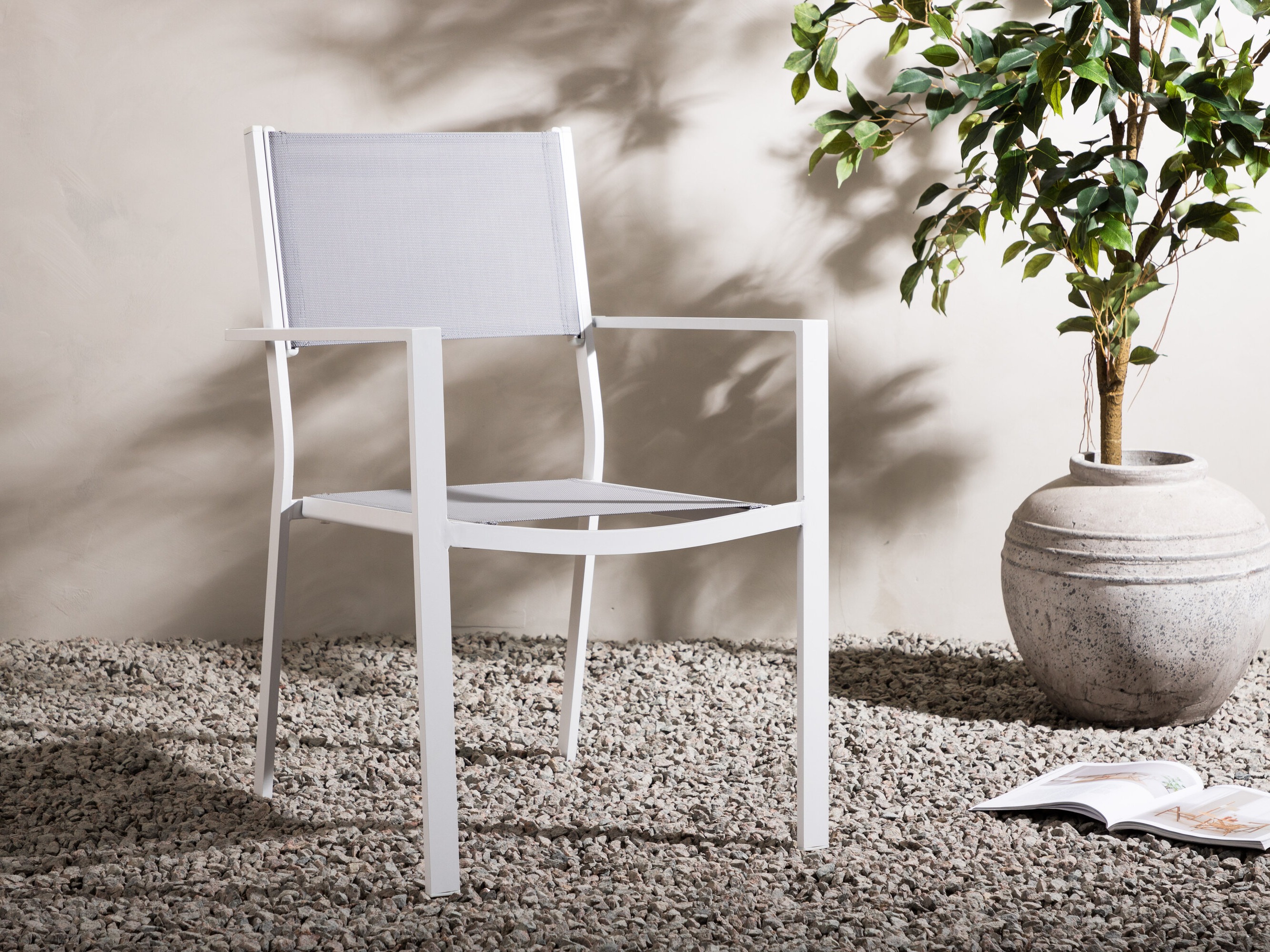 Sedia per esterni Dallas 746 (Bianco + Grigio)