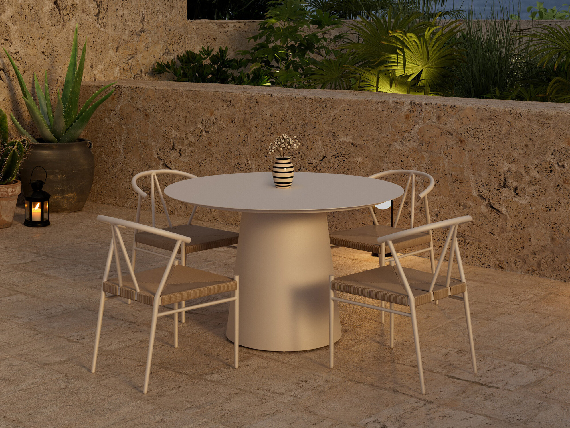 Tavolo e sedie set Dallas 5326 (Beige)
