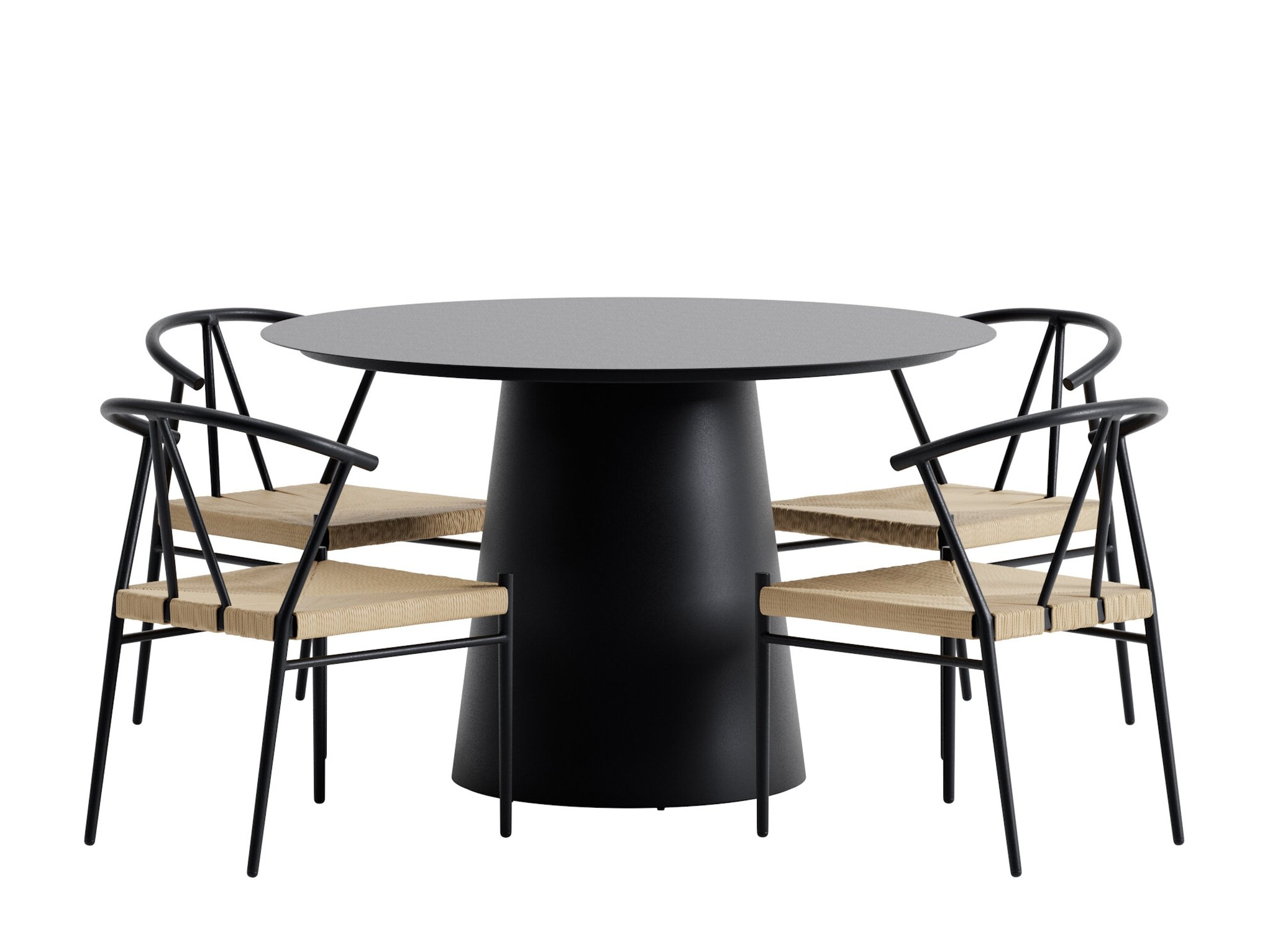 Tavolo e sedie set Dallas 5326 (Nero)