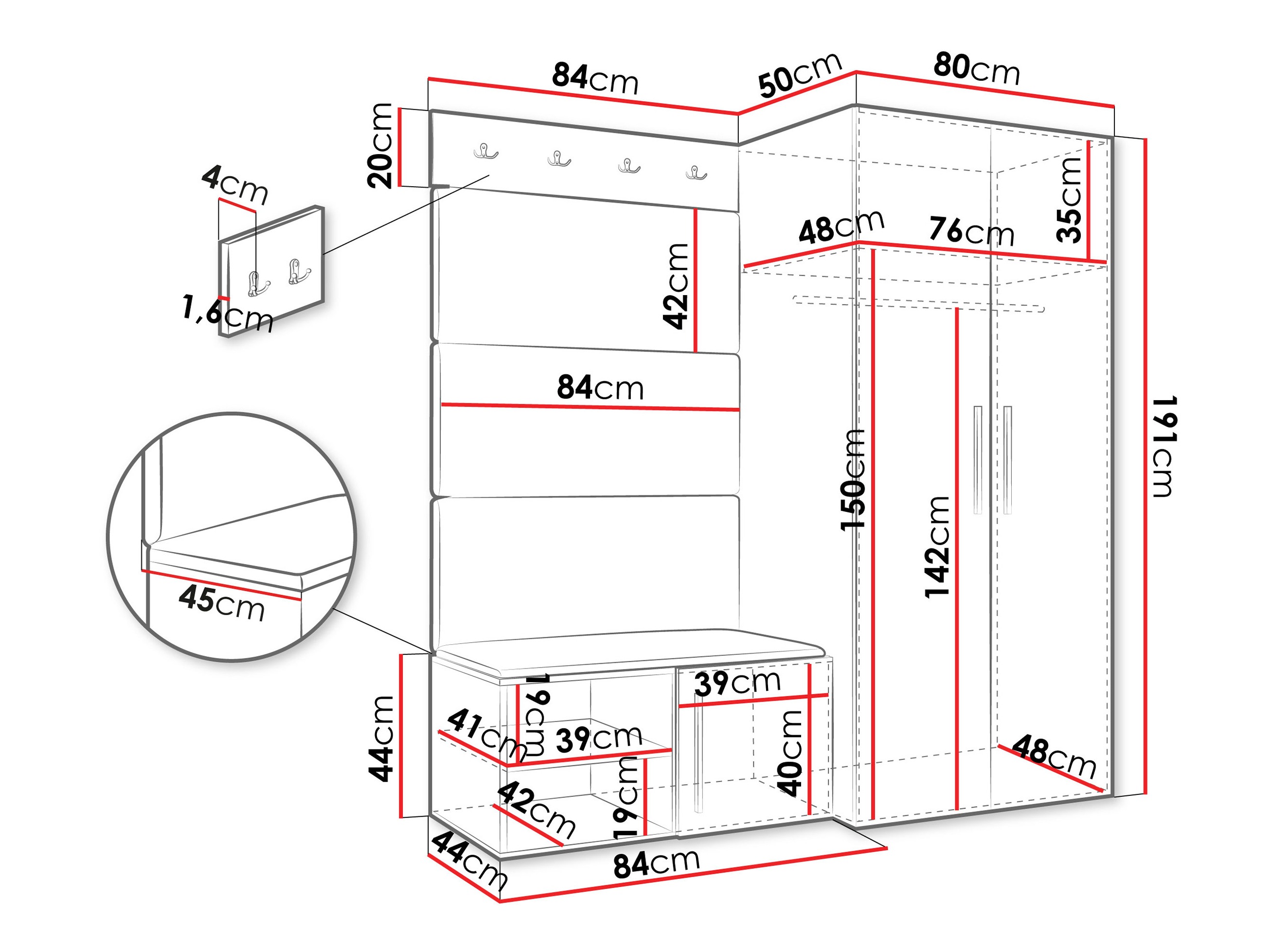 Set arredo da corridoio Nitos I (Noce)