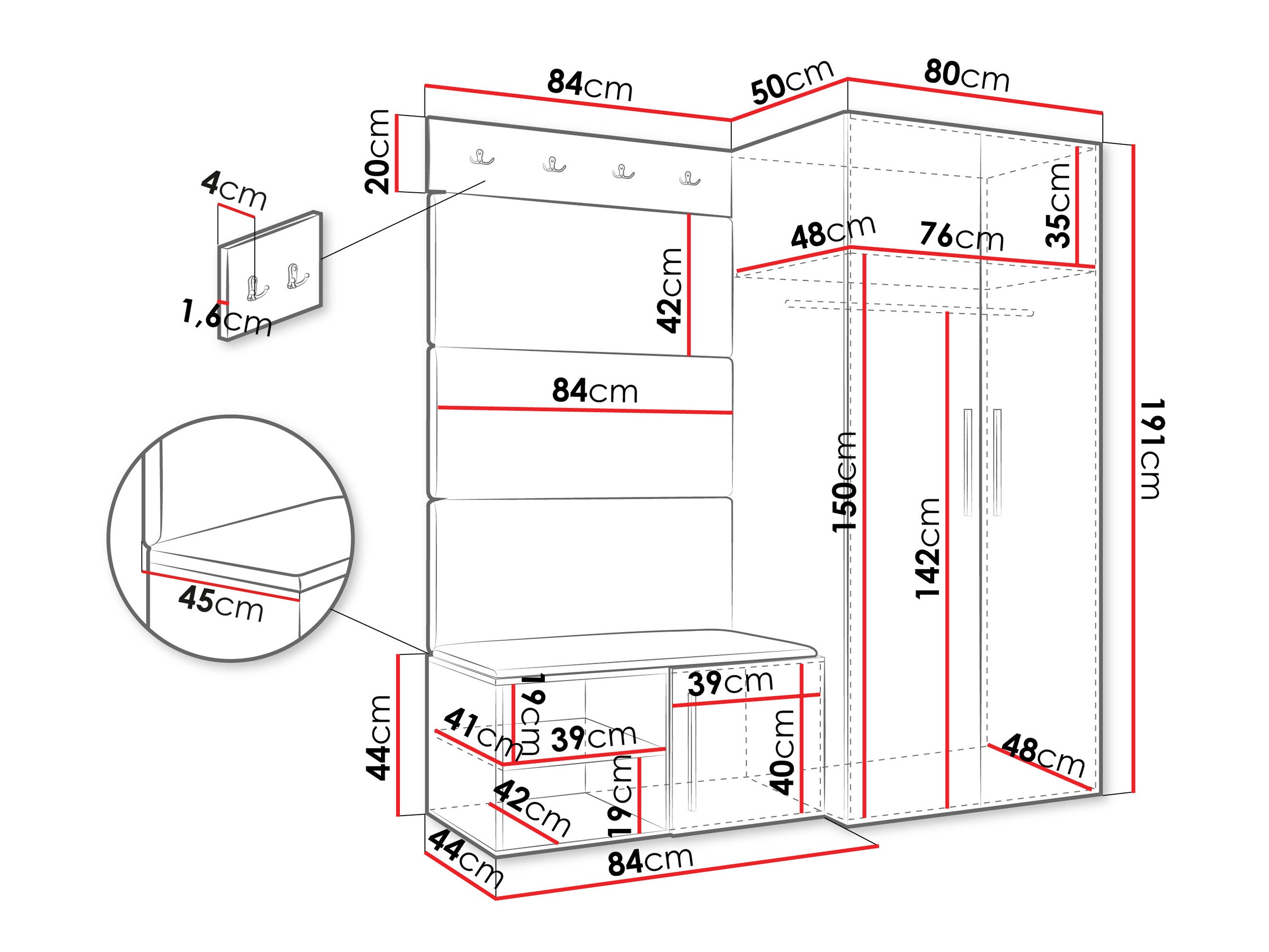 Set arredo da corridoio Nitos I (Noce)