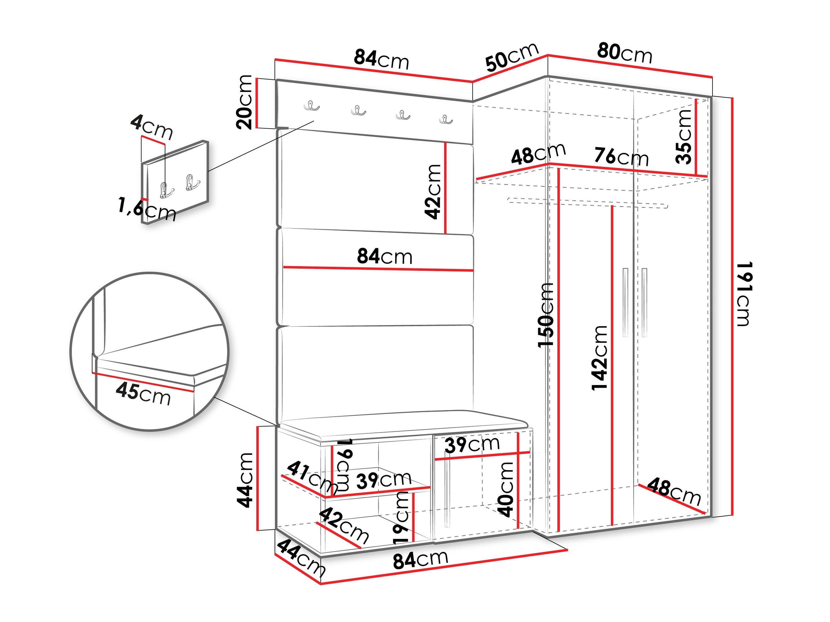 Set arredo da corridoio Nitos I (Noce)