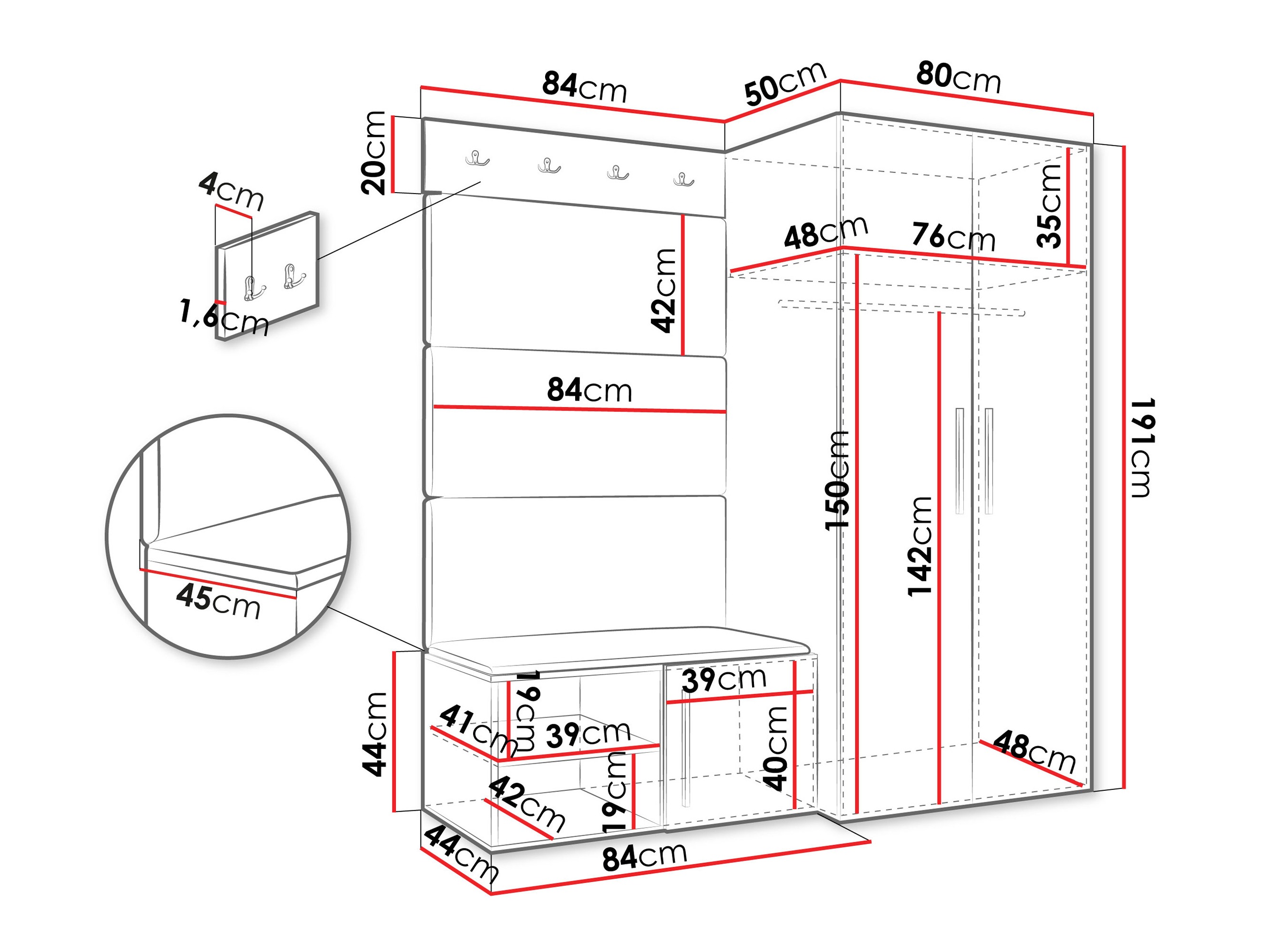 Set arredo da corridoio Nitos I (Noce)