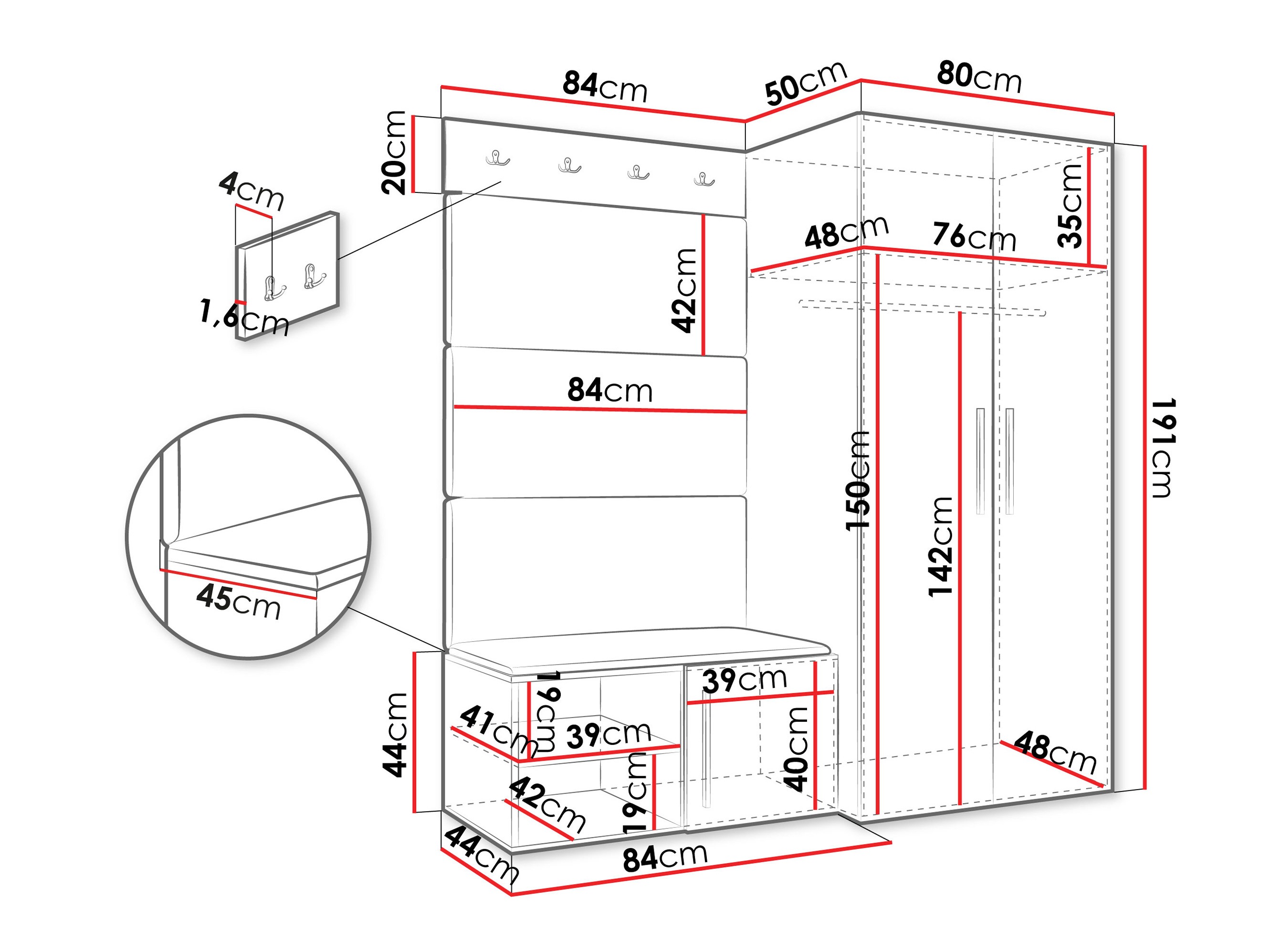 Set arredo da corridoio Nitos I (Noce)